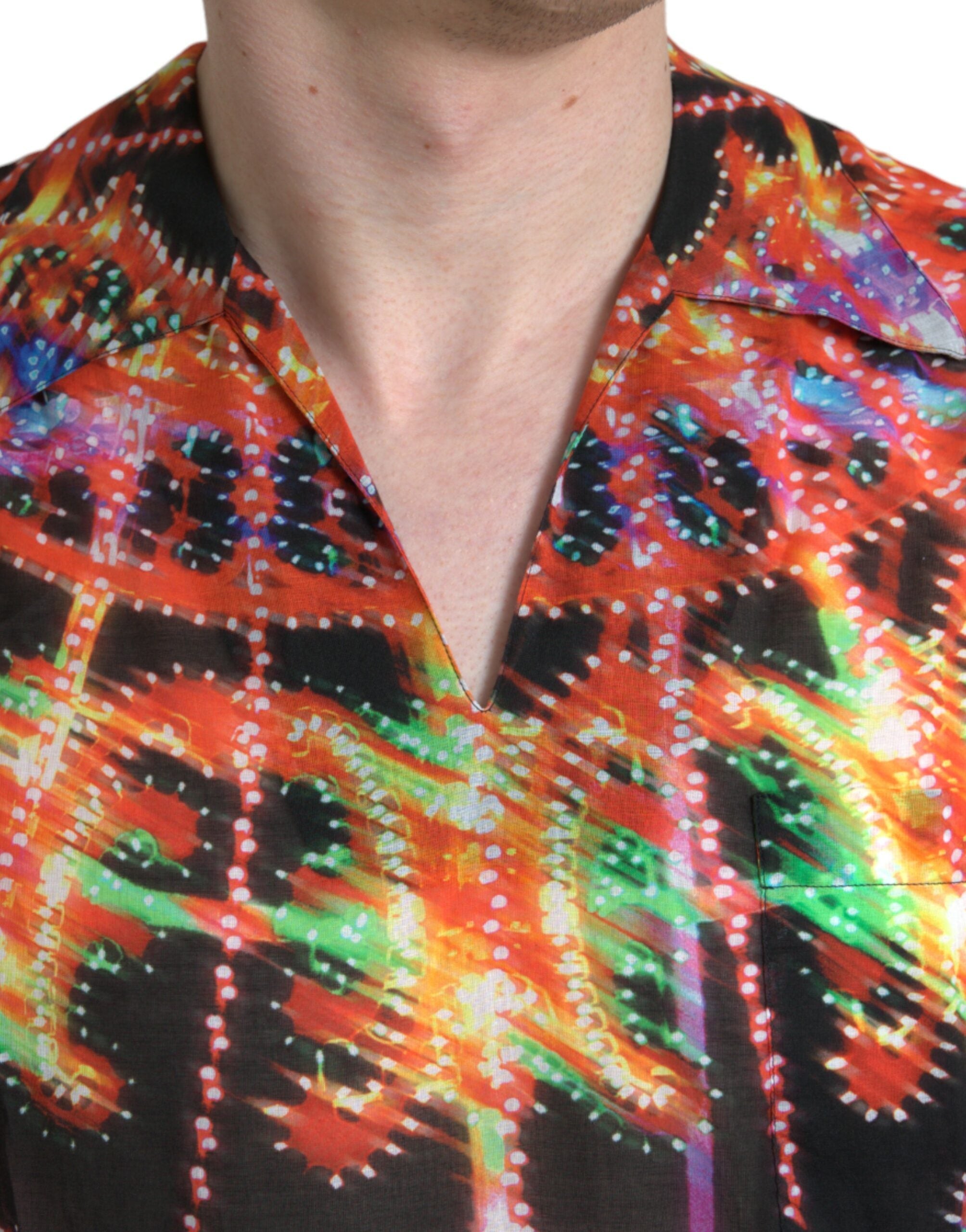 Dolce & Gabbana Multicolor Luminarie Print Cotton Men's T-shirt