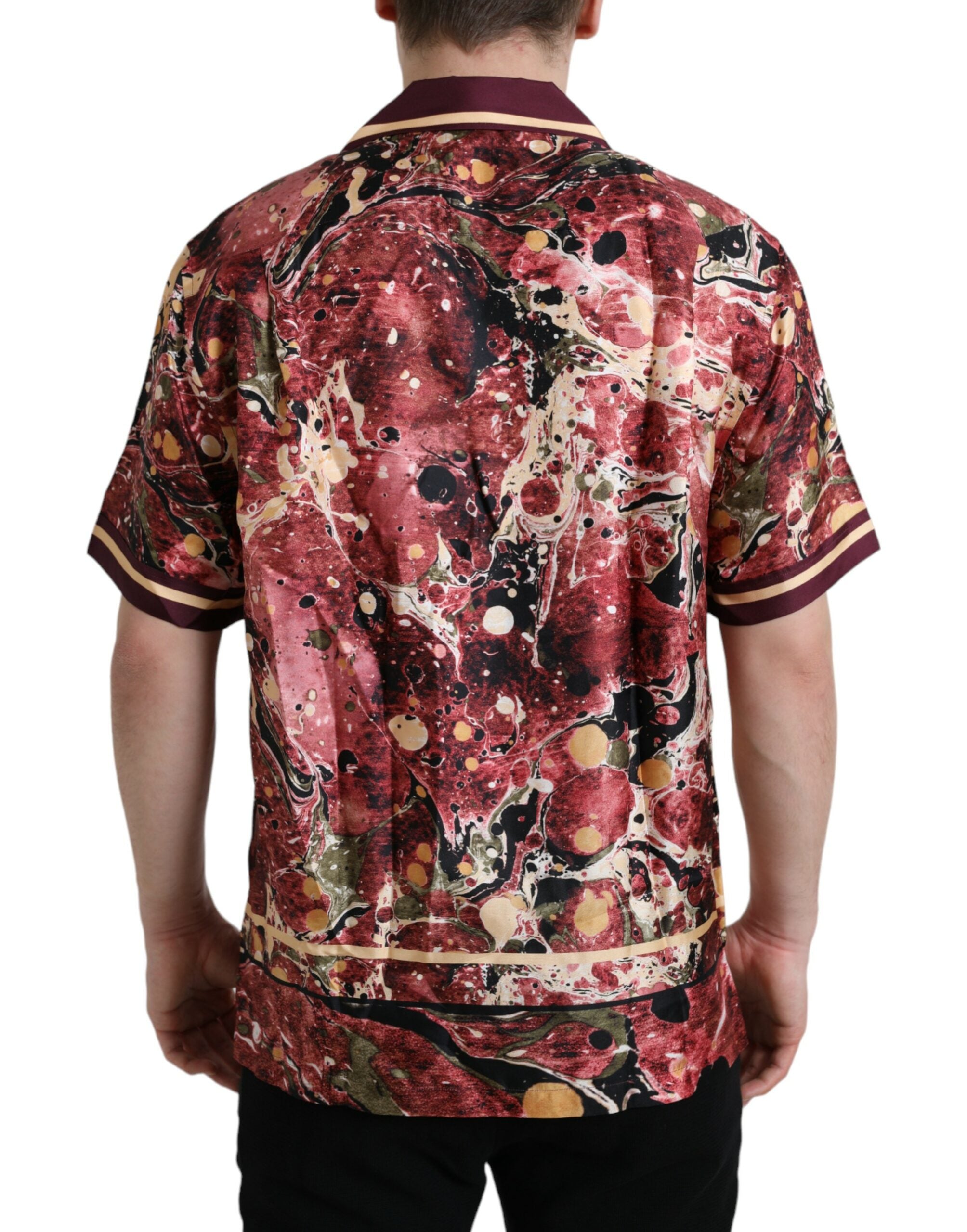 Dolce & Gabbana Multicolor Button Down Silk Men's Shirt