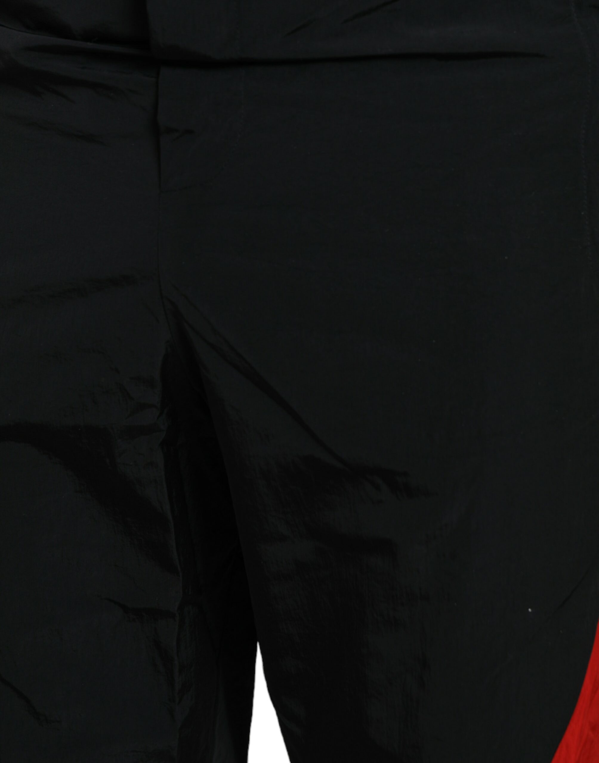Dolce & Gabbana Black Red Leopard Print Nylon Jogger Men's Pants
