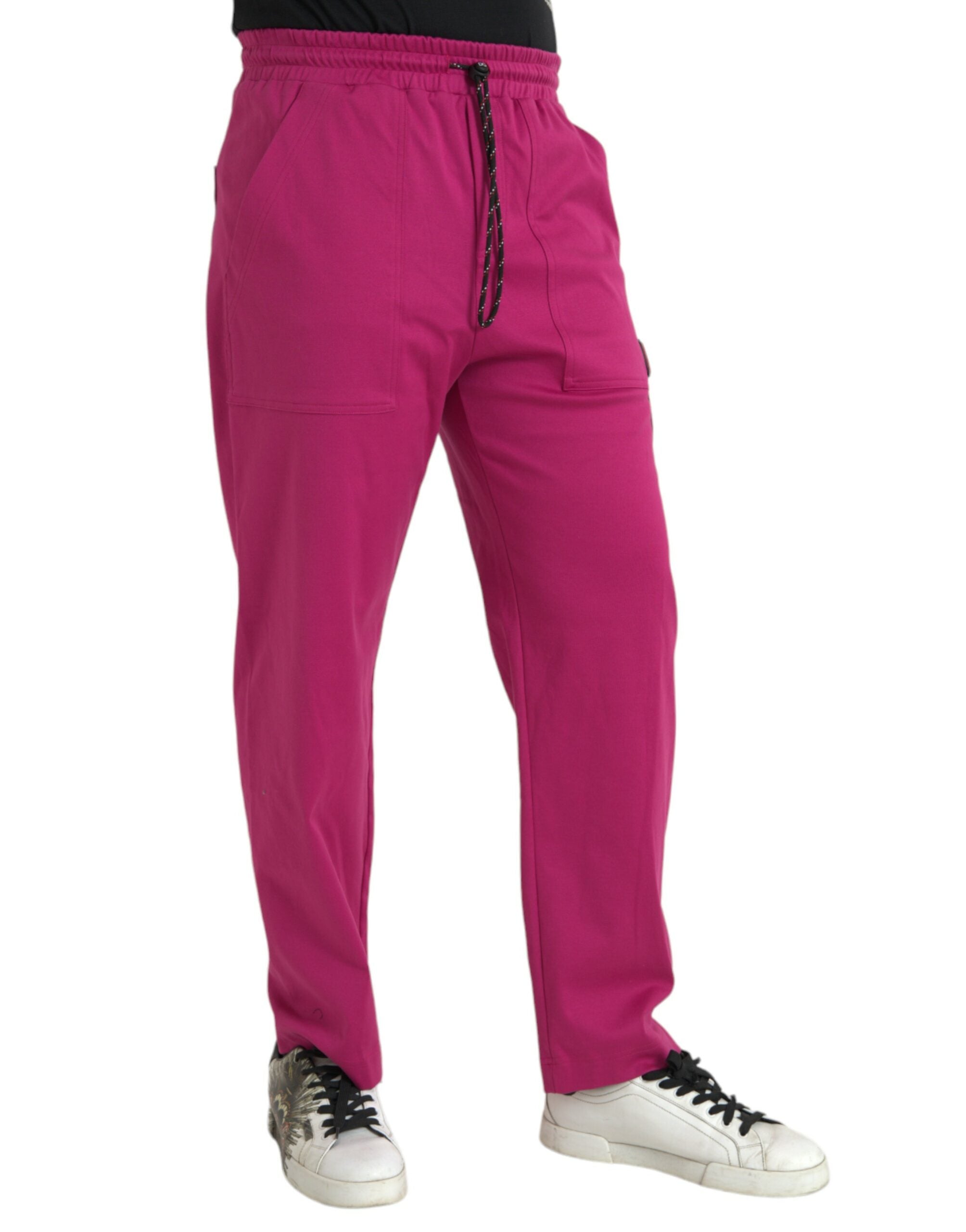 Dolce & Gabbana Pink Logo Cargo Cotton Jogger SweatMen's Men's Pants