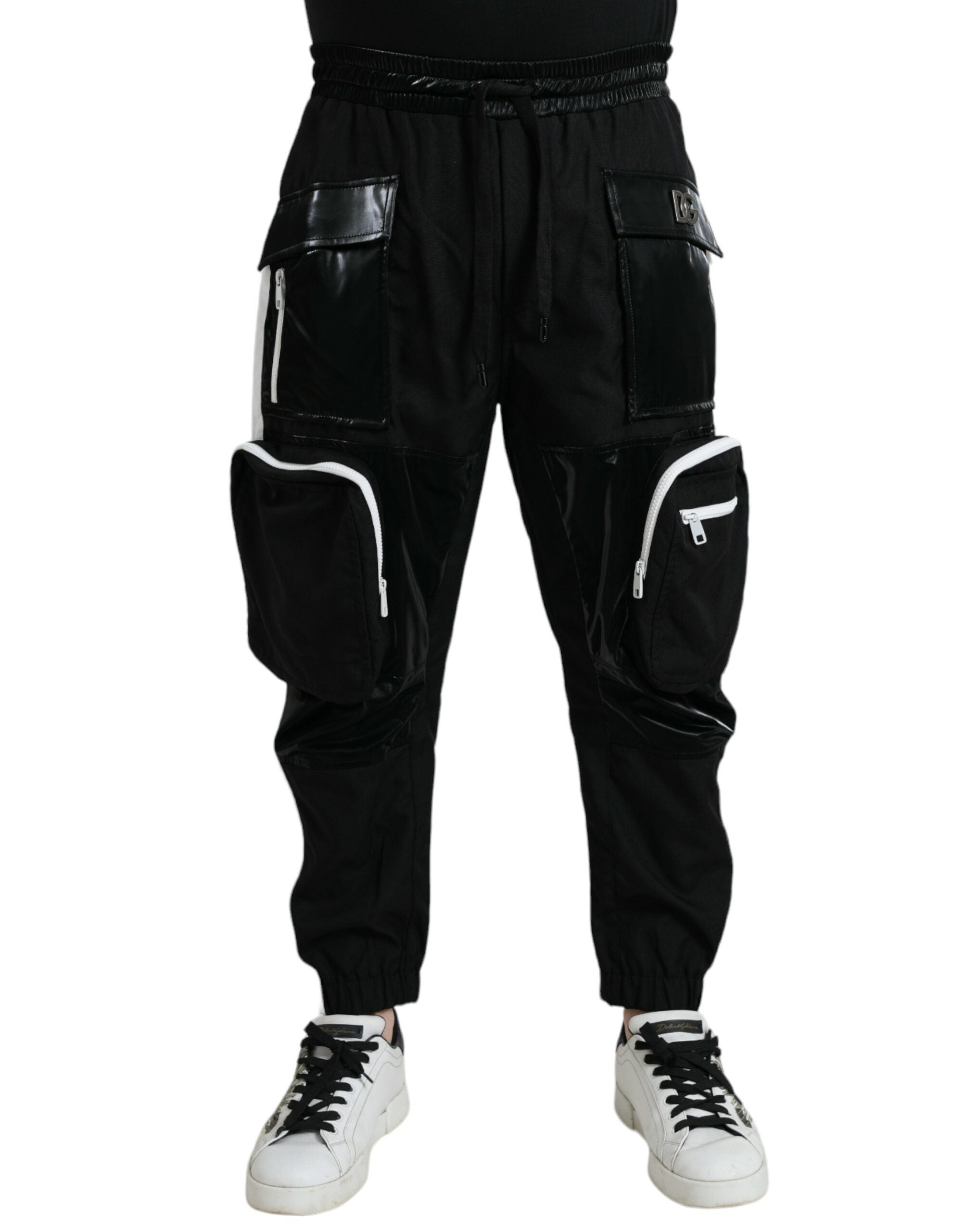 Dolce & Gabbana Black Nylon Cargo Jogger Men SweatMen's Men's Pants