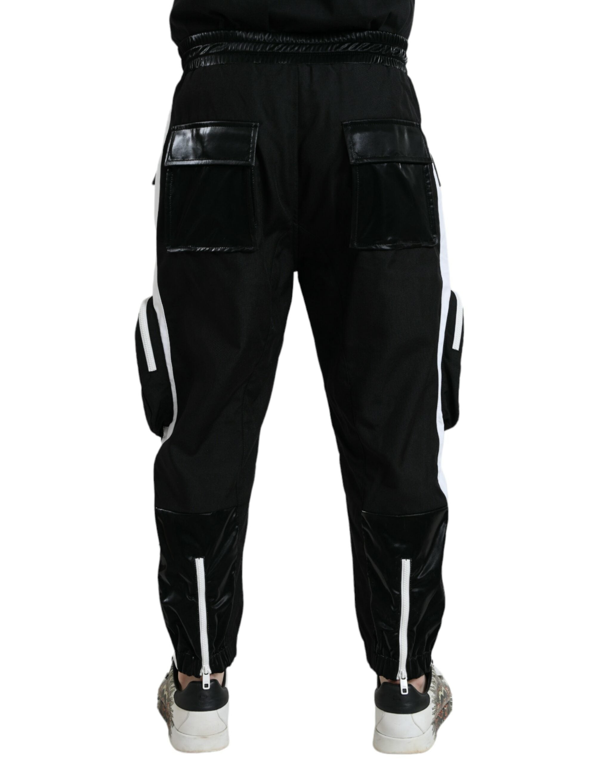 Dolce & Gabbana Black Nylon Cargo Jogger Men SweatMen's Men's Pants