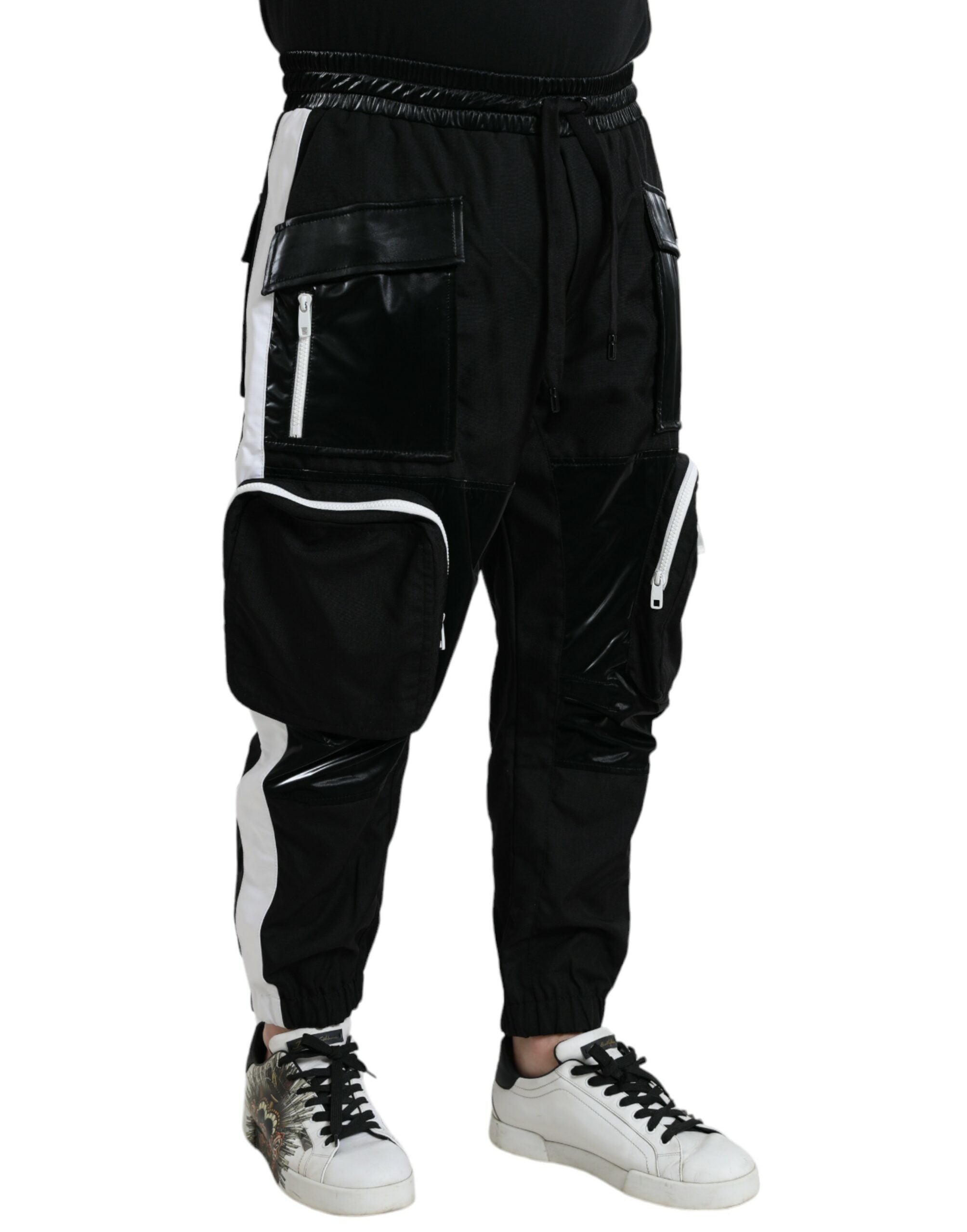 Dolce & Gabbana Black Nylon Cargo Jogger Men SweatMen's Men's Pants