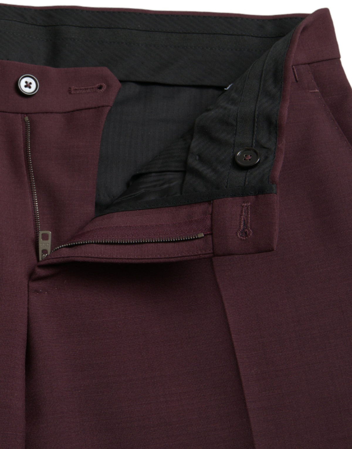 Dolce & Gabbana Maroon Wool Men Slim Fit Dress Men's Pants