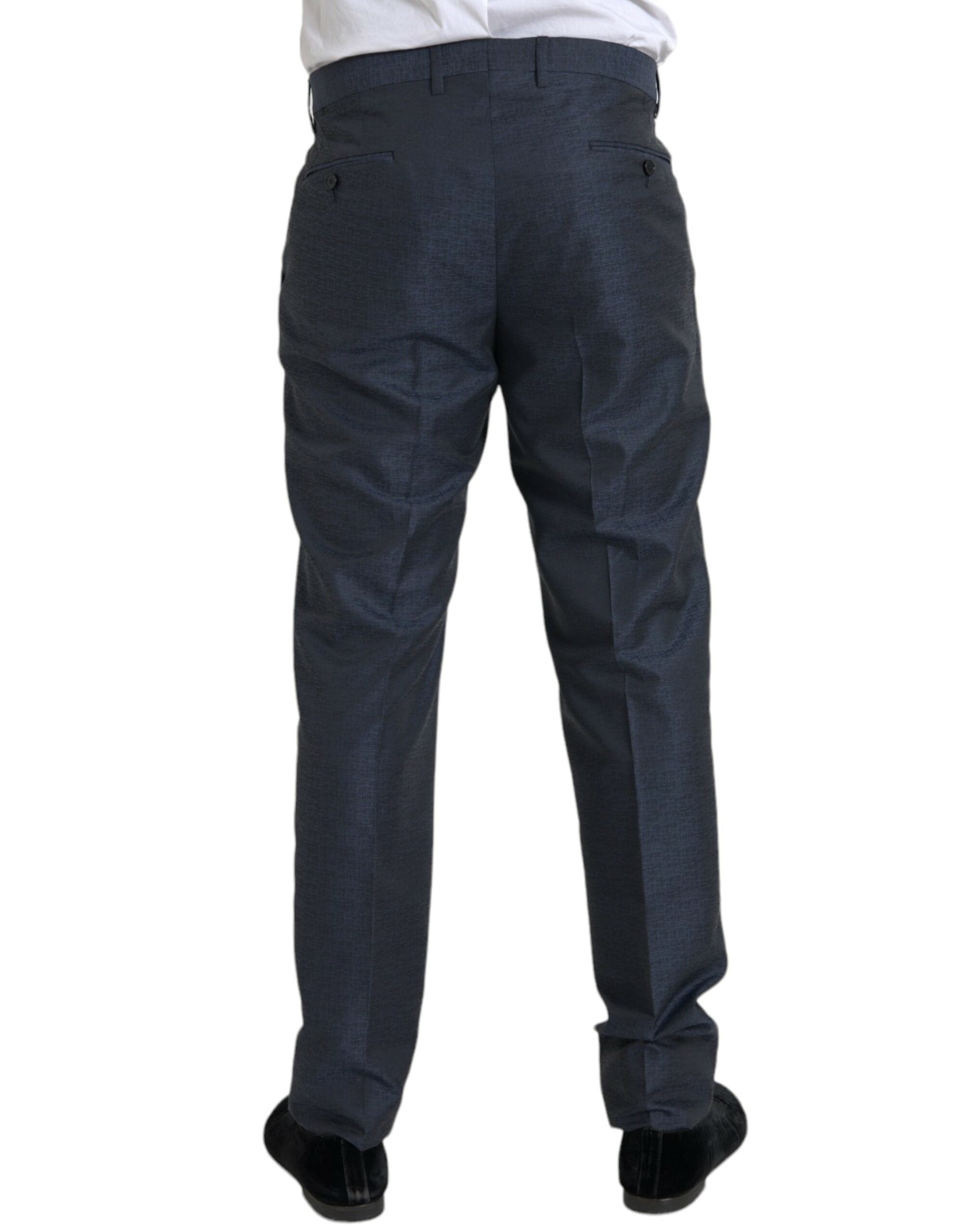Dolce & Gabbana Blue Wool Men Skinny Dress Men's Pants