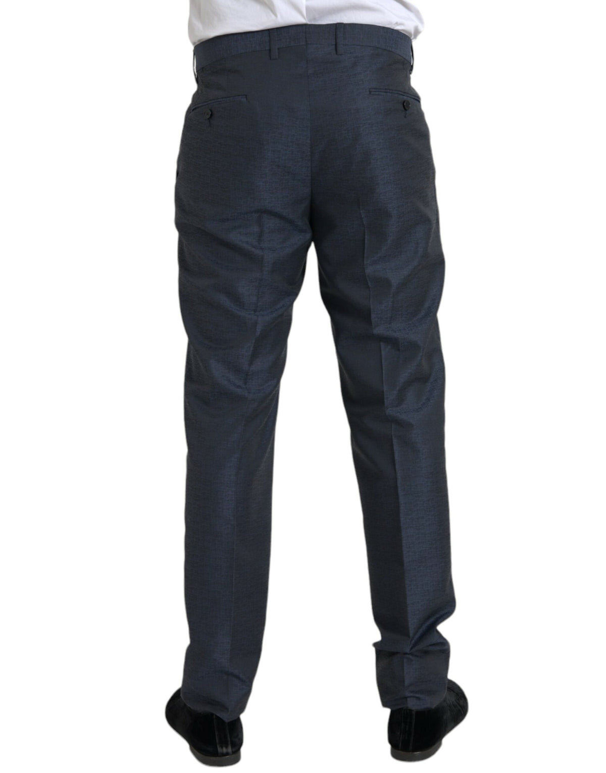 Dolce & Gabbana Blue Wool Men Skinny Dress Men's Pants