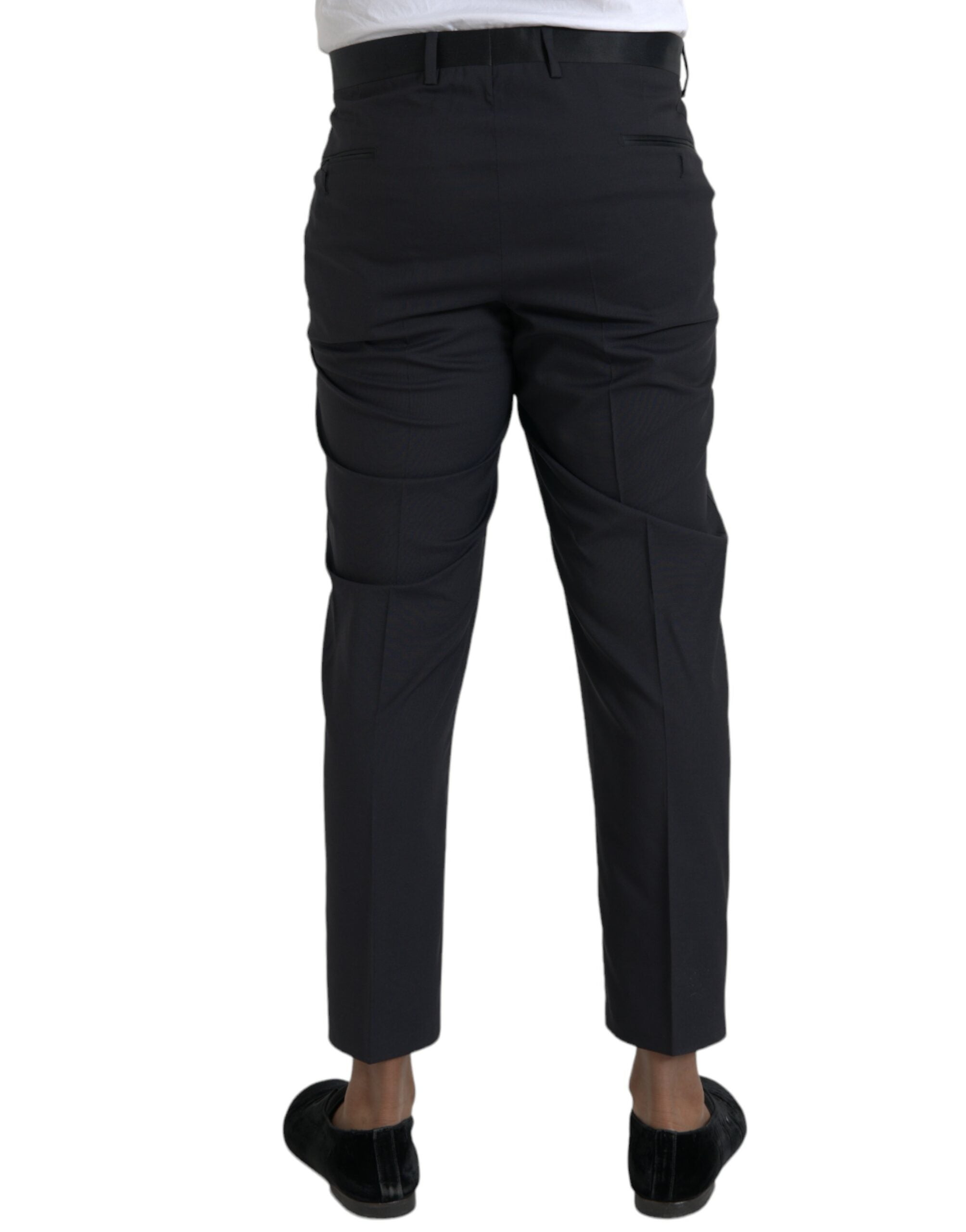 Dolce & Gabbana Blue Wool Men Skinny Dress Men's Pants