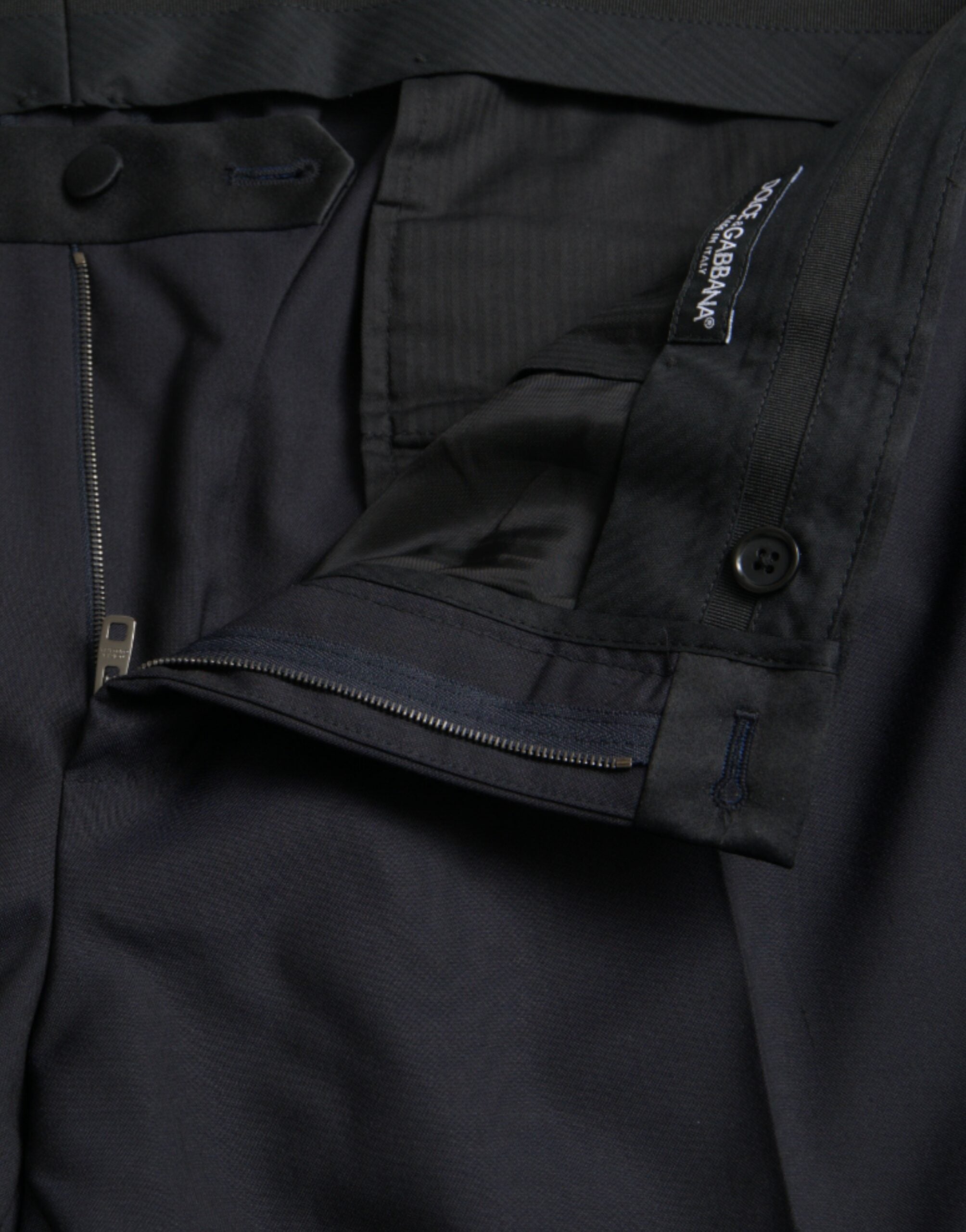 Dolce & Gabbana Blue Wool Men Skinny Dress Men's Pants