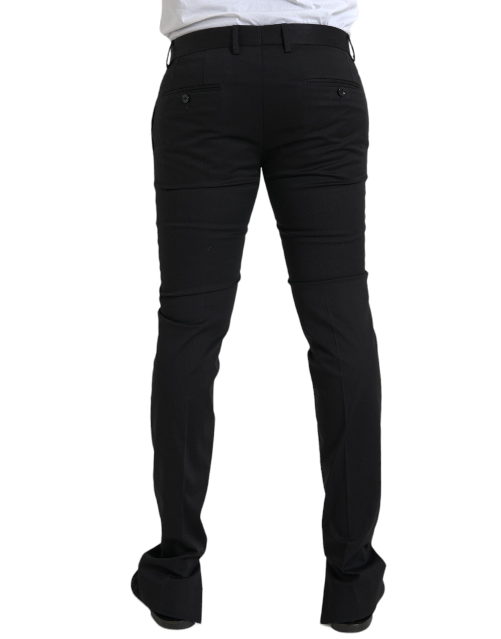 Dolce & Gabbana Black Cotton Stretch Skinny Dress Men's Pants