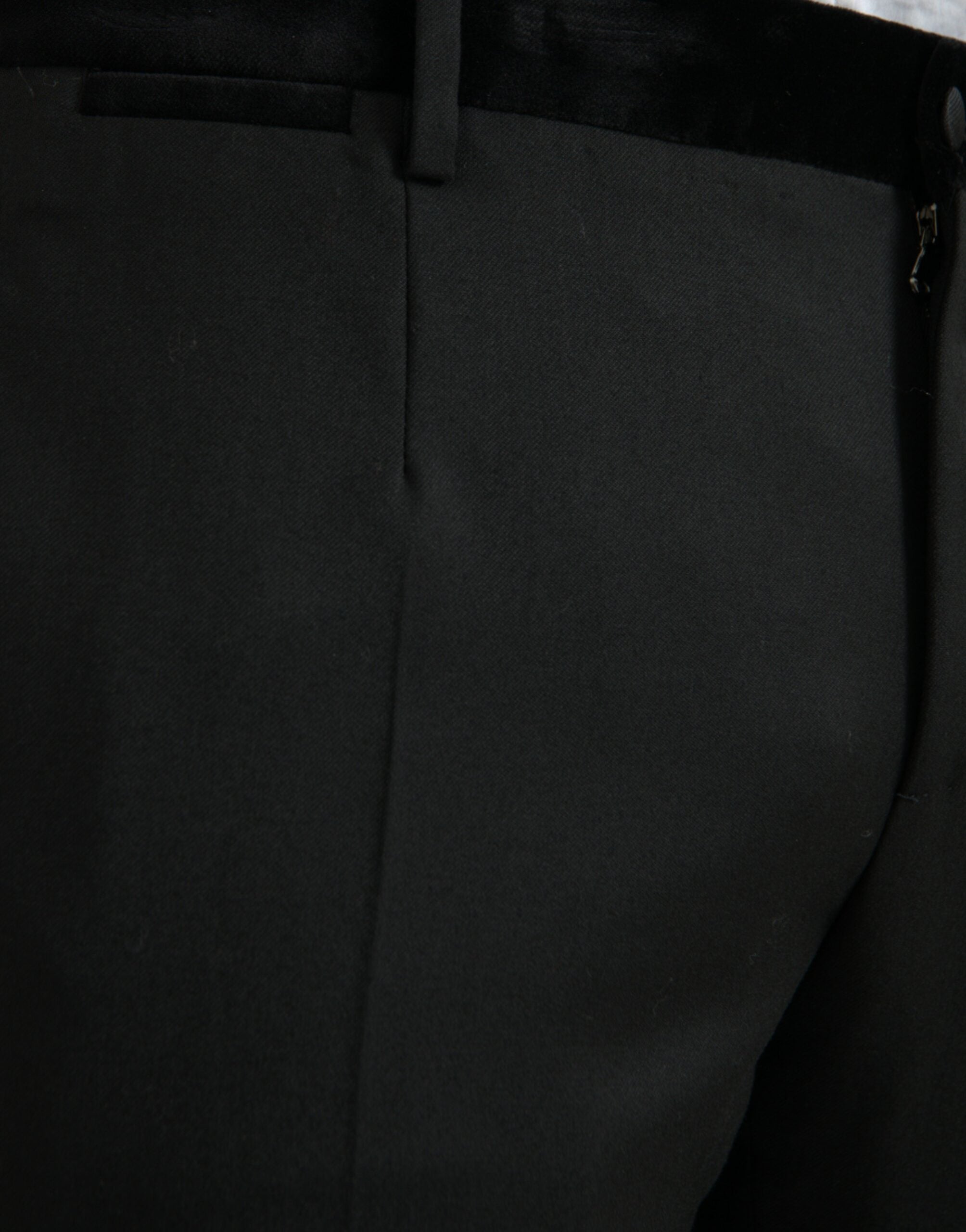 Dolce & Gabbana Black Silk Men Skinny Dress Men's Pants