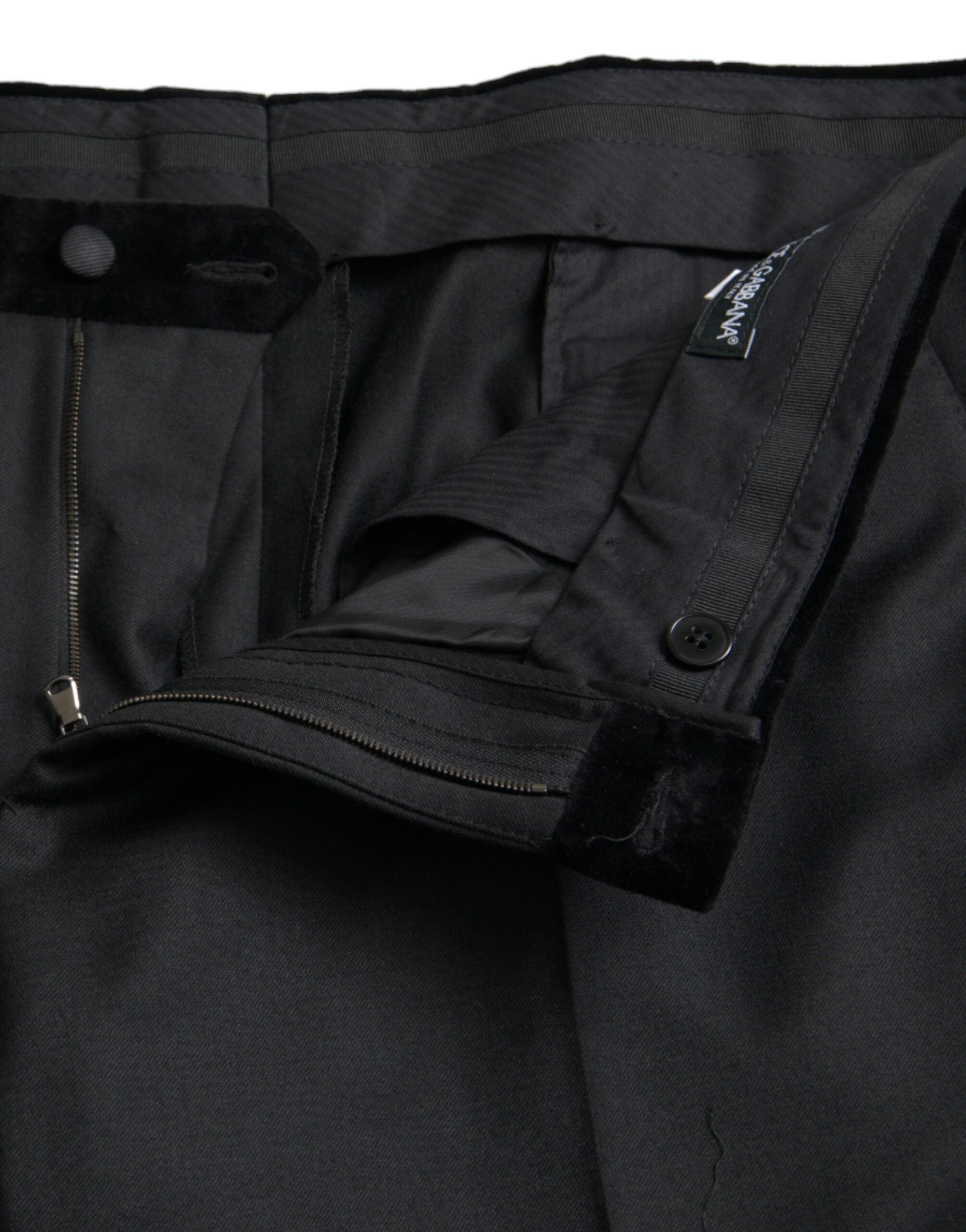 Dolce & Gabbana Black Silk Men Skinny Dress Men's Pants