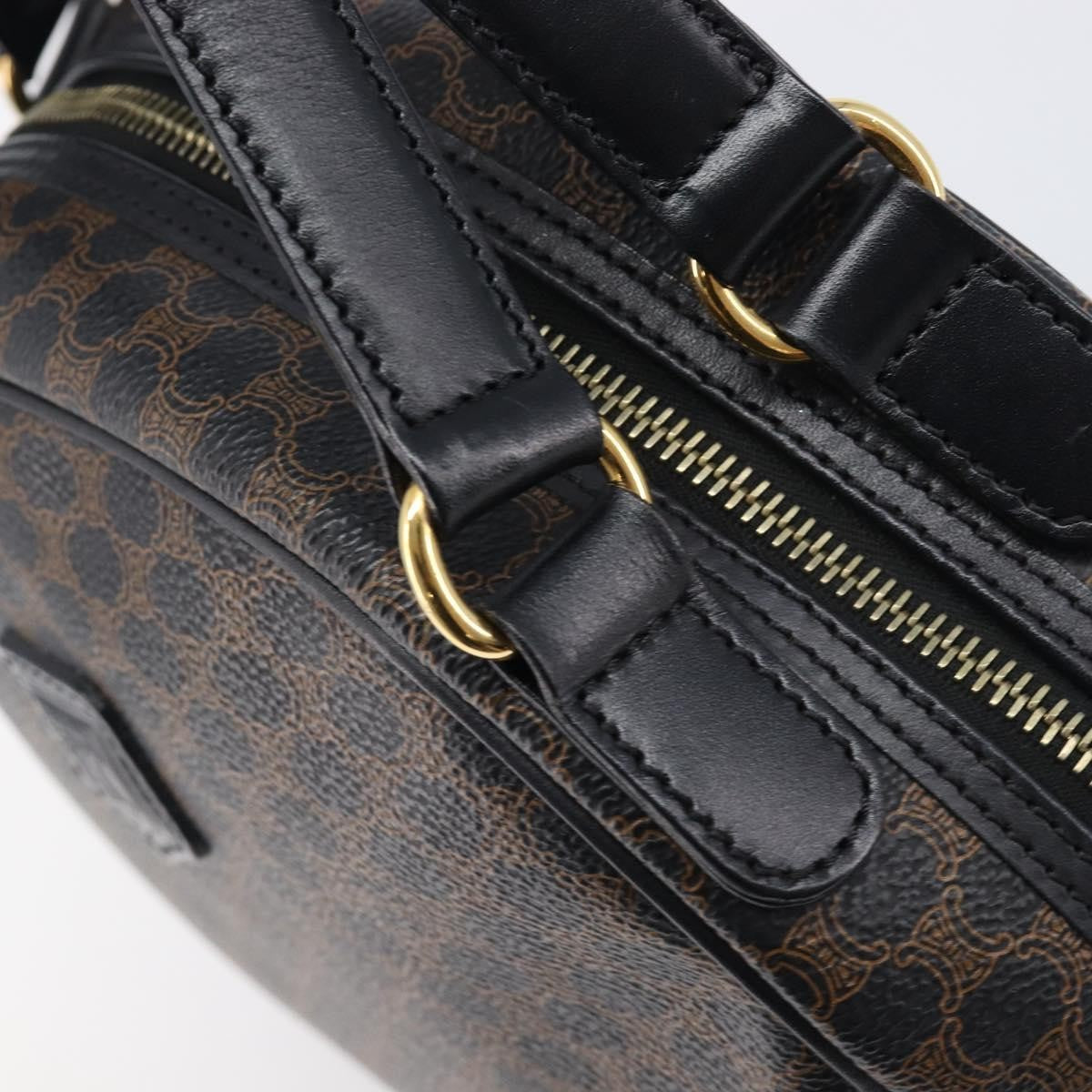 Celine Top Handle Leather Black Pvc Handbag (Pre-Owned)