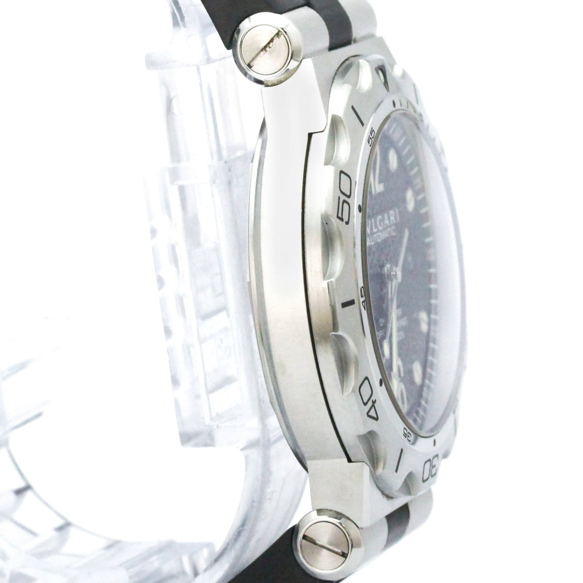 Bvlgari Diagono Automatic Stainless Steel And Rubber Watch (Pre-Owned)