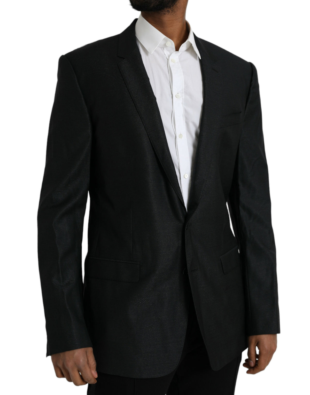 Dolce & Gabbana Dark Gray Wool Notch SingleBreasted Coat Men's Blazer