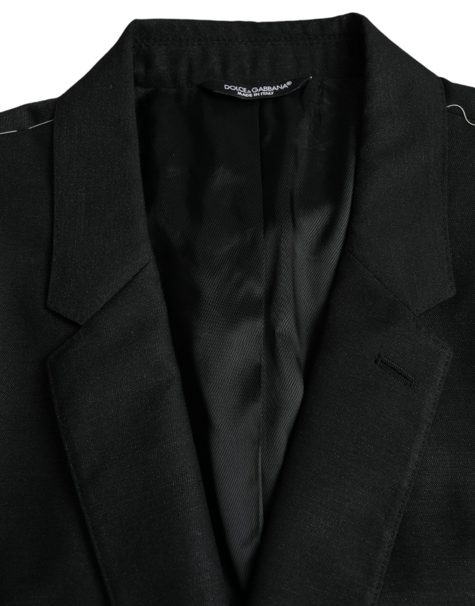 Dolce & Gabbana Black Wool Notch SingleBreasted Coat Men's Blazer