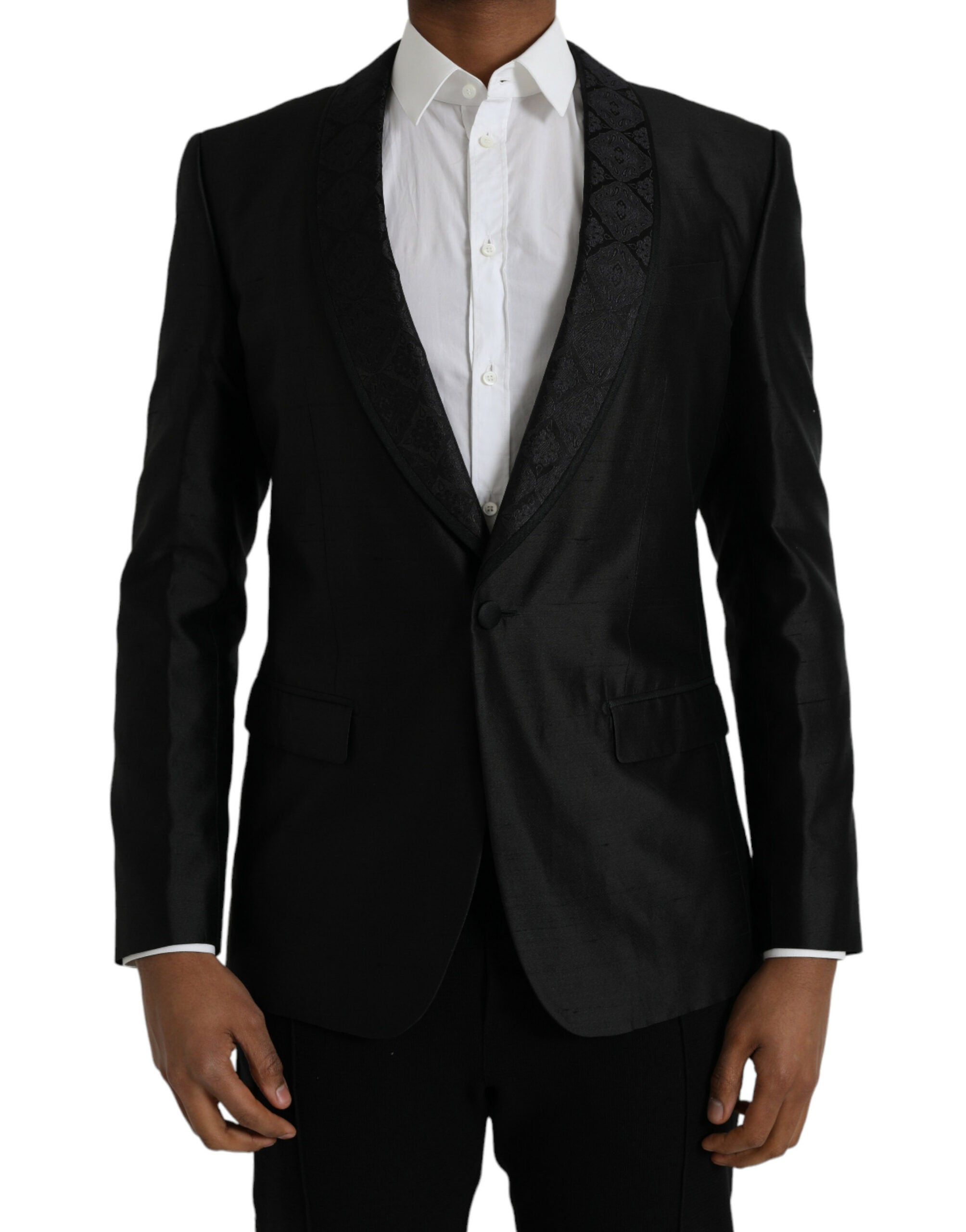Dolce & Gabbana Black MARTINI Single Breasted Coat Men's Blazer