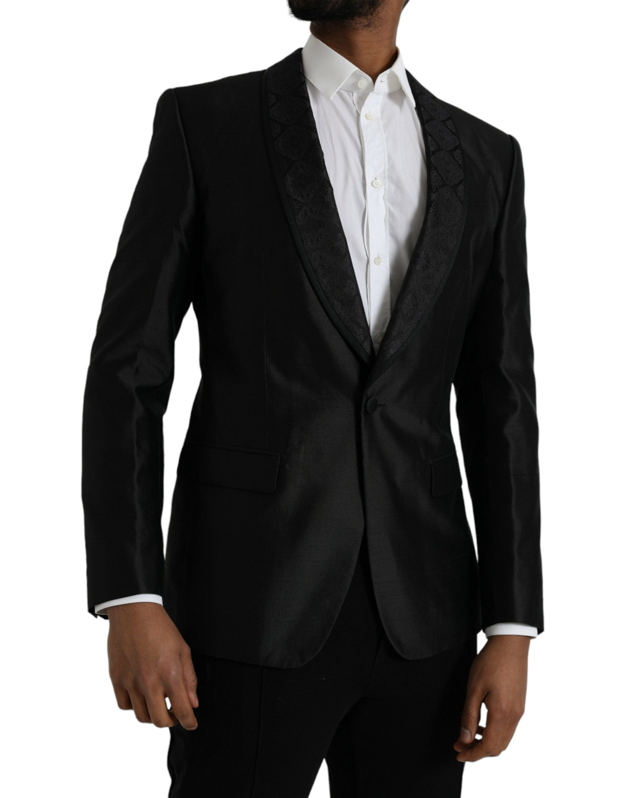 Dolce & Gabbana Black MARTINI Single Breasted Coat Men's Blazer