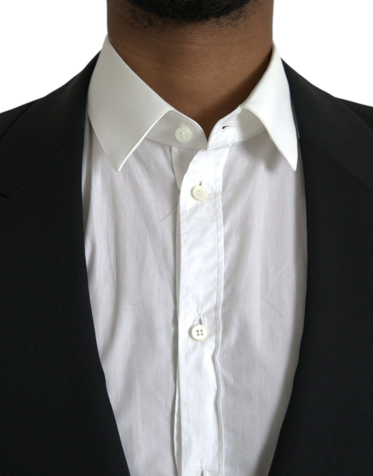 Dolce & Gabbana Black Wool Peak Single Breasted Coat Men's Blazer