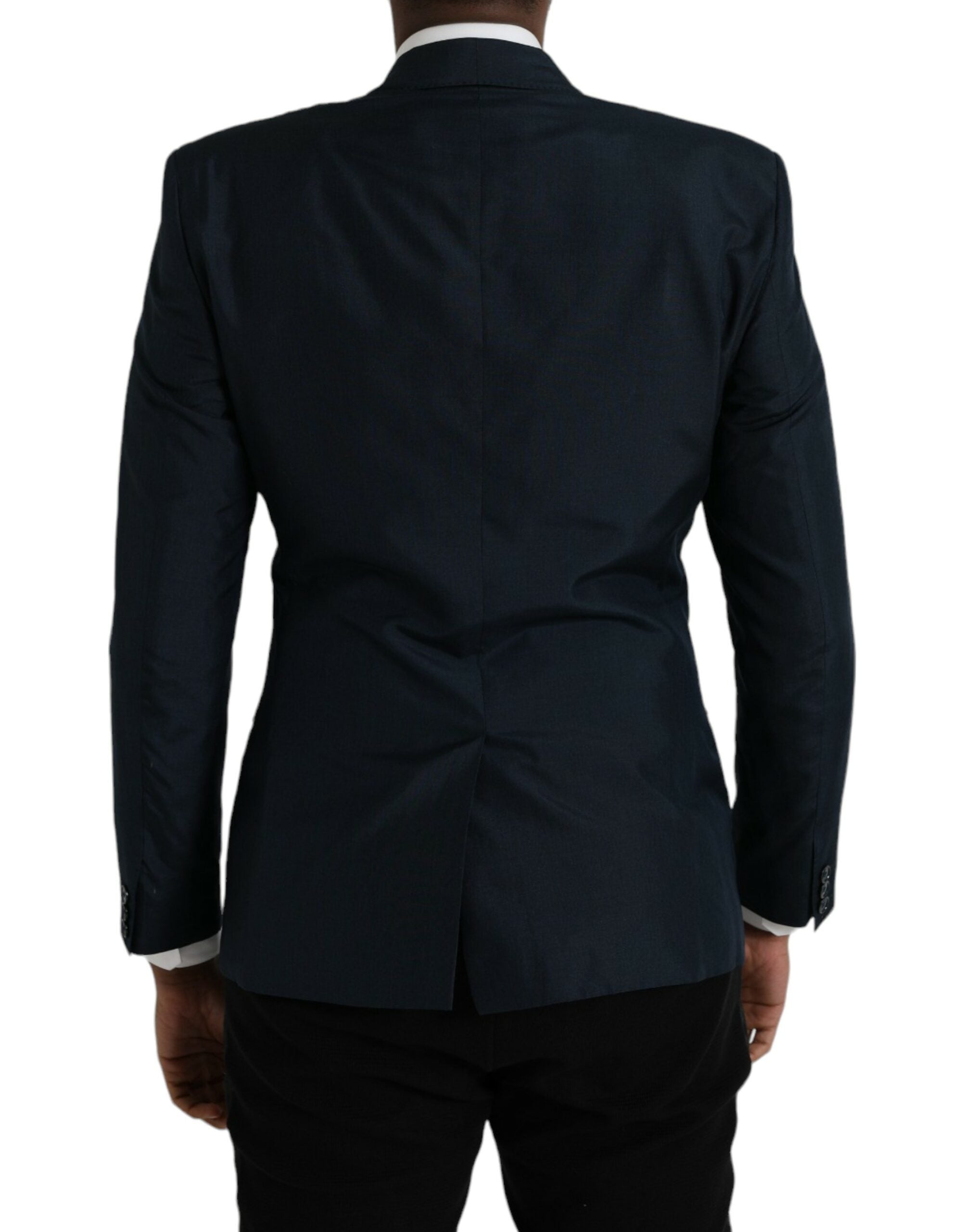 Dolce & Gabbana Blue GOLD Notch Single Breasted Coat Men's Blazer