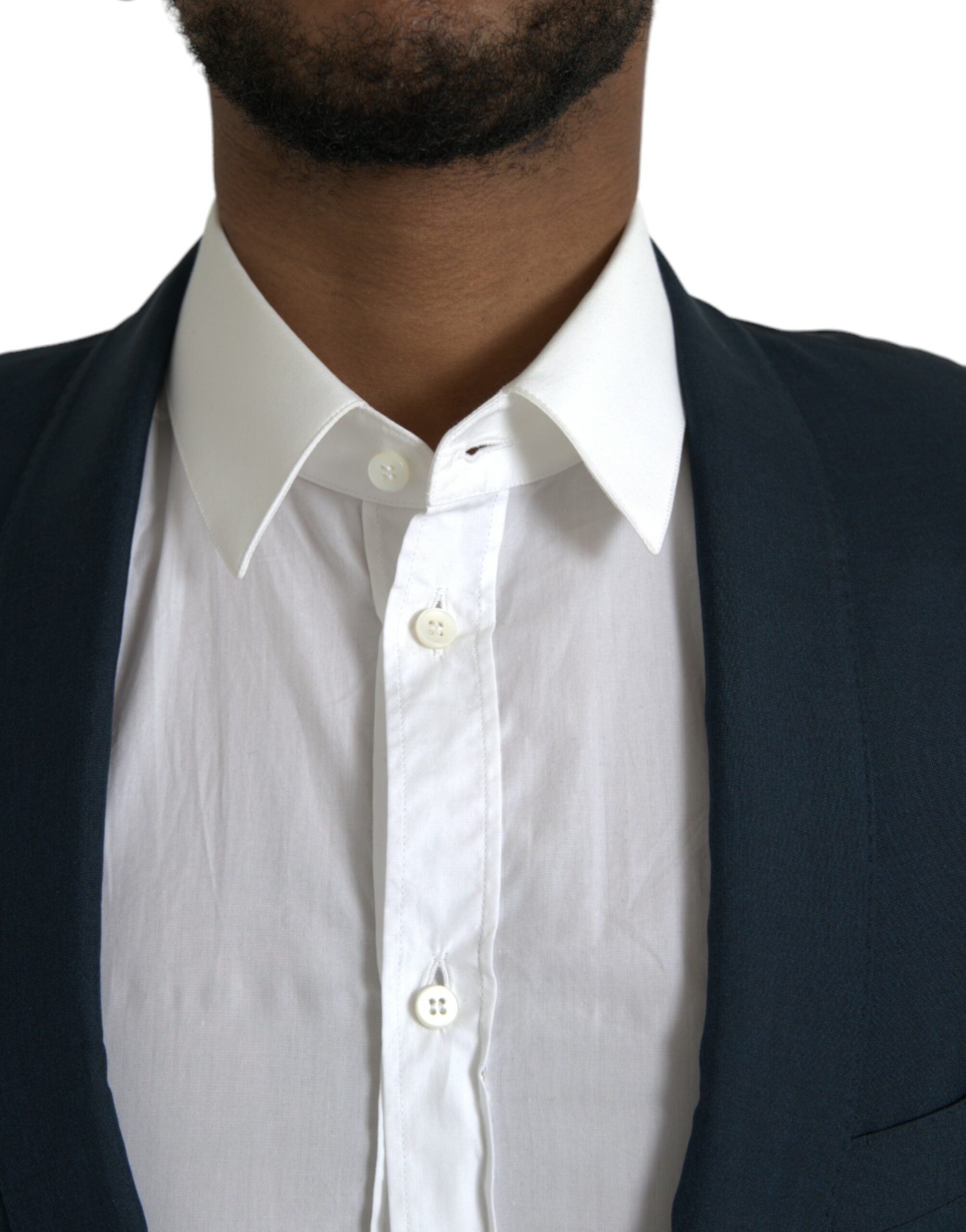 Dolce & Gabbana Blue GOLD Notch Single Breasted Coat Men's Blazer