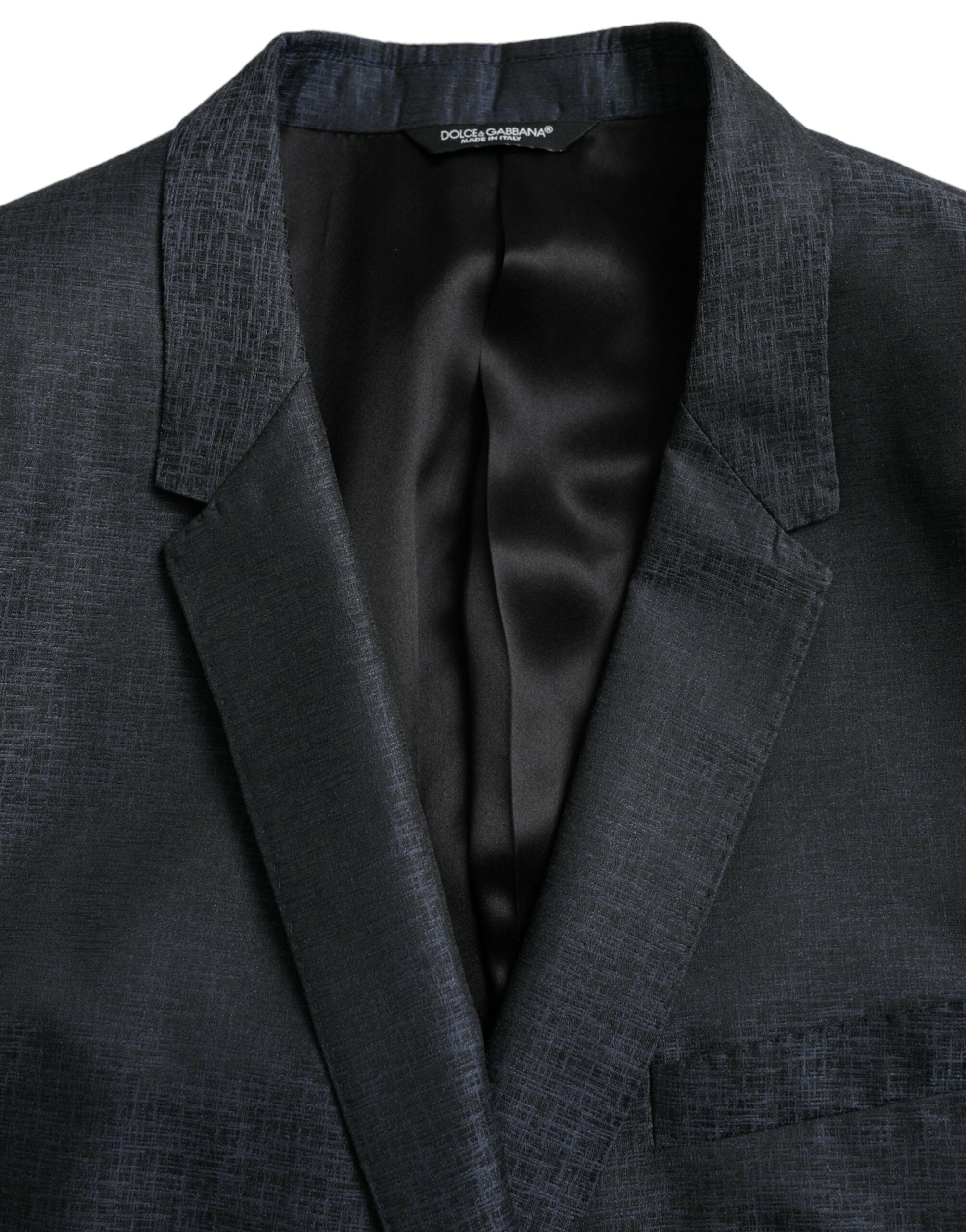 Dolce & Gabbana Blue Wool GOLD Single Breasted Coat Men's Blazer