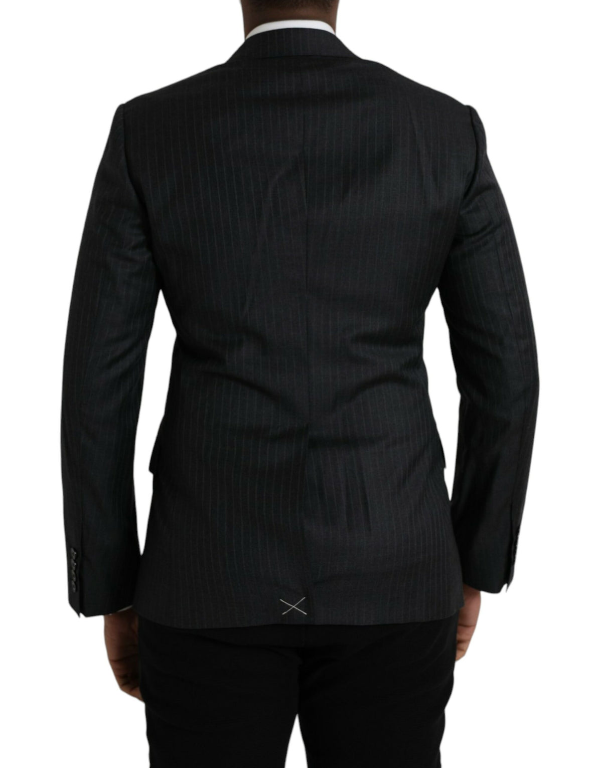 Dolce & Gabbana Dark Gray Stripe MARTINI Single Breasted Coat Men's Blazer