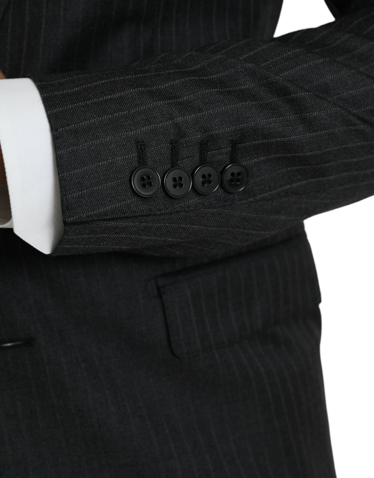 Dolce & Gabbana Dark Gray Stripe MARTINI Single Breasted Coat Men's Blazer