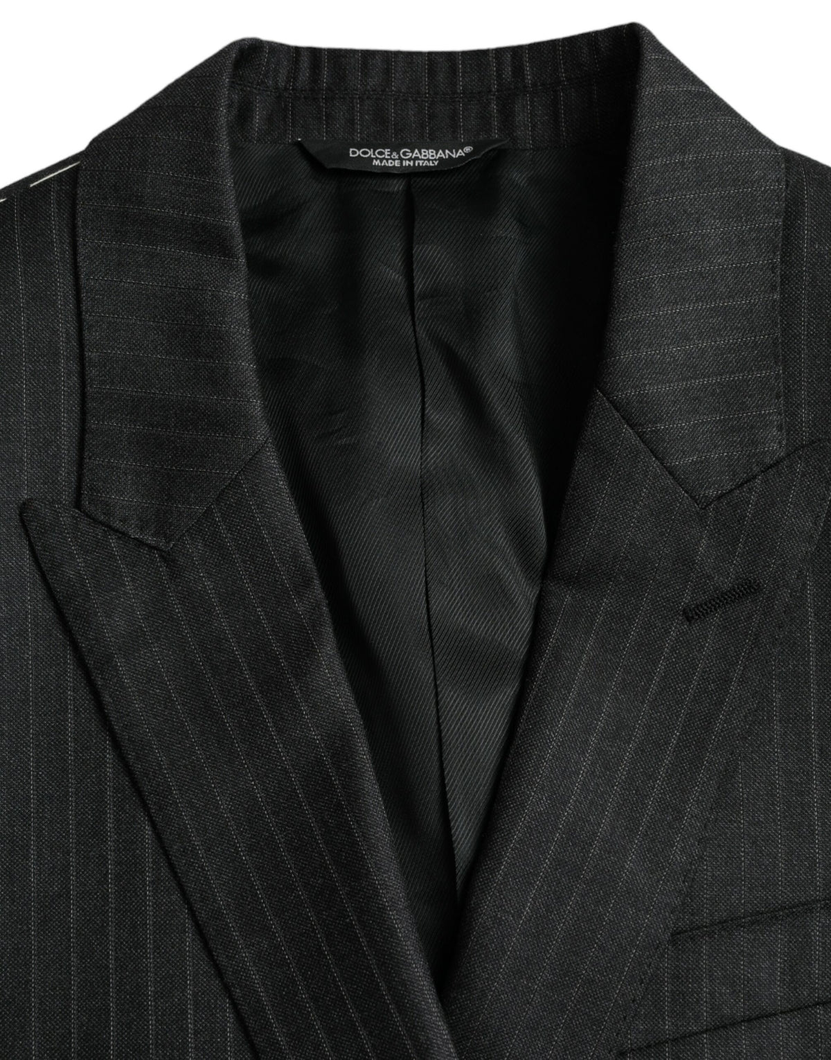 Dolce & Gabbana Dark Gray Stripe MARTINI Single Breasted Coat Men's Blazer