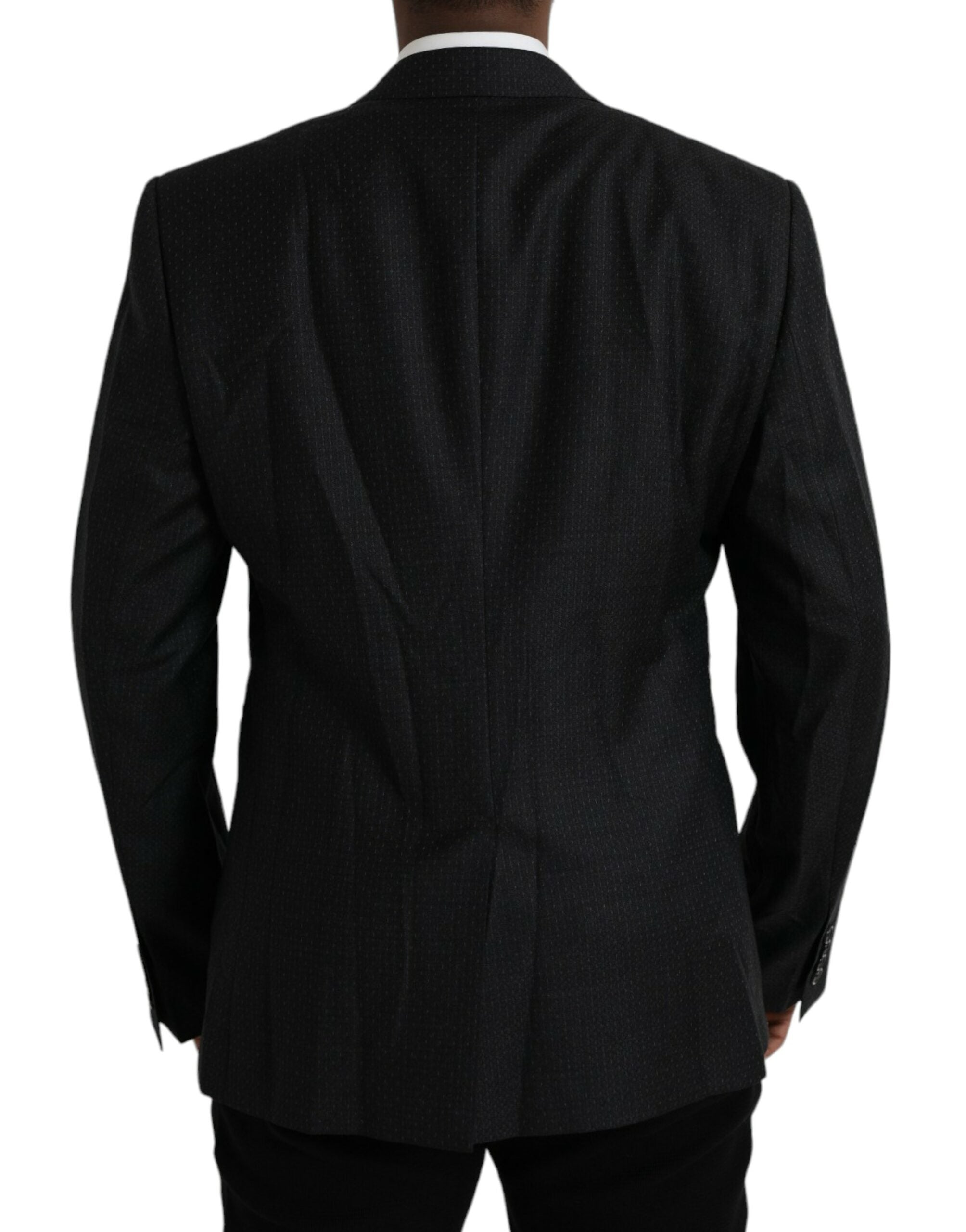 Dolce & Gabbana Black Wool MARTINI Single Breasted Coat Men's Blazer