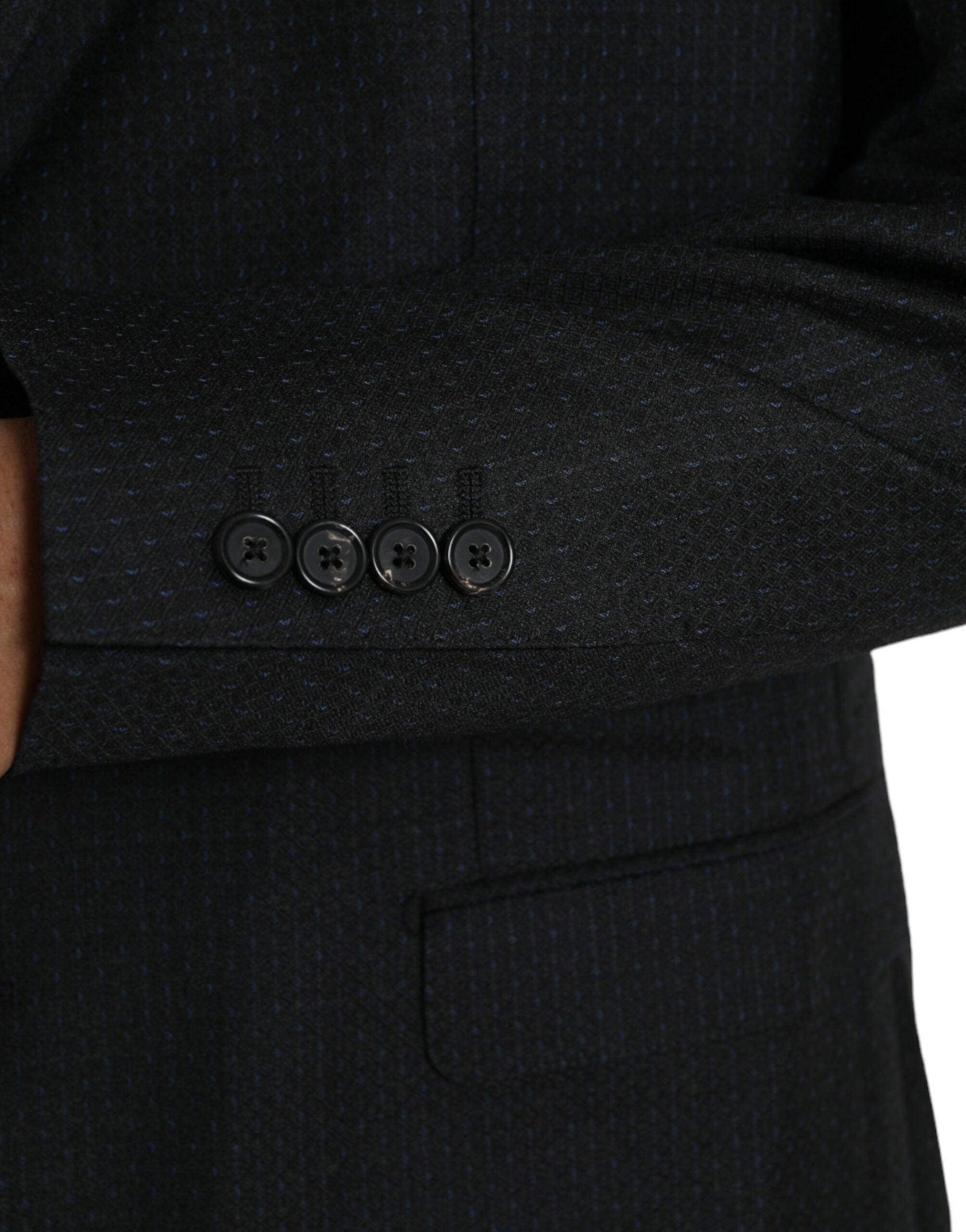 Dolce & Gabbana Black Wool MARTINI Single Breasted Coat Men's Blazer