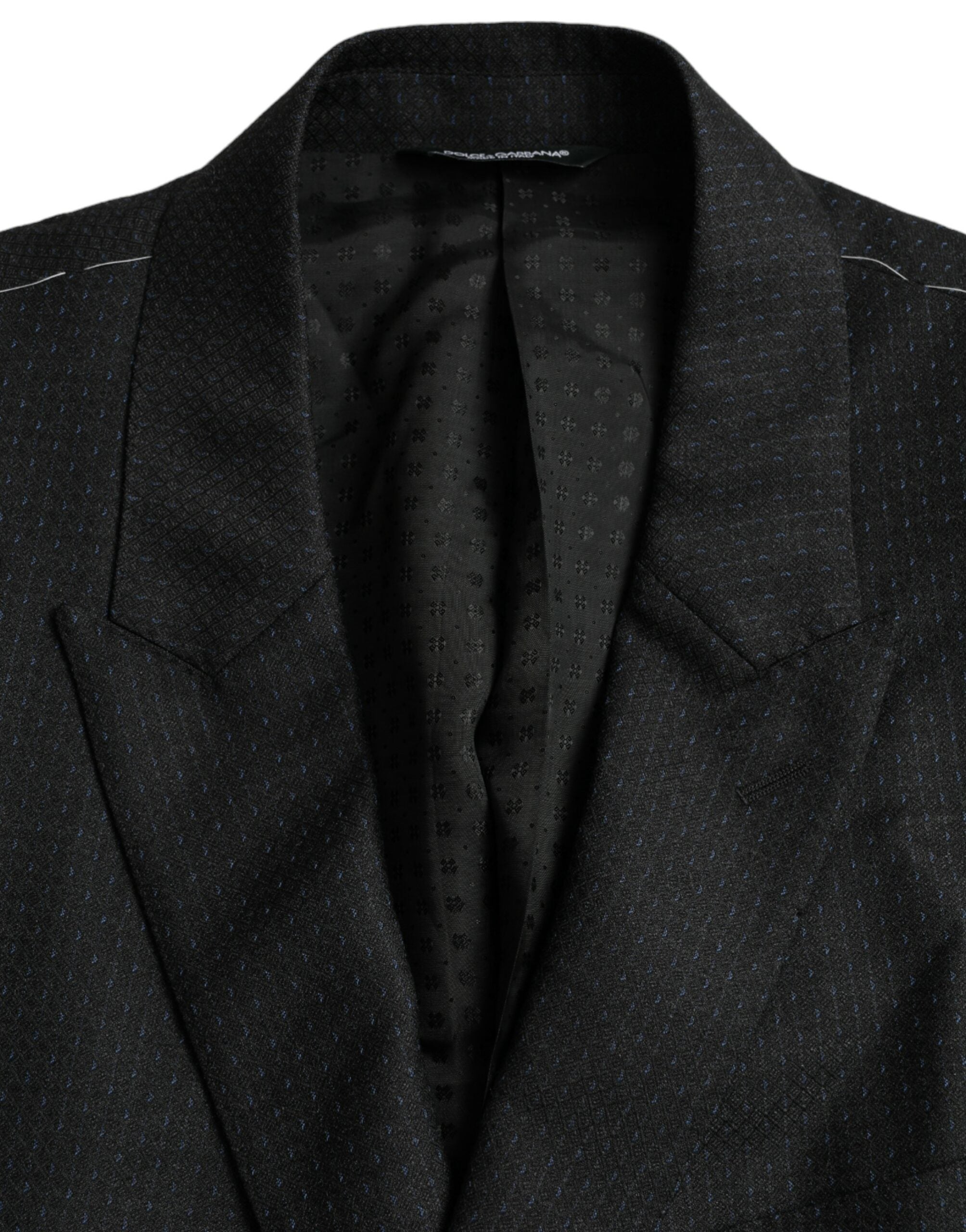 Dolce & Gabbana Black Wool MARTINI Single Breasted Coat Men's Blazer