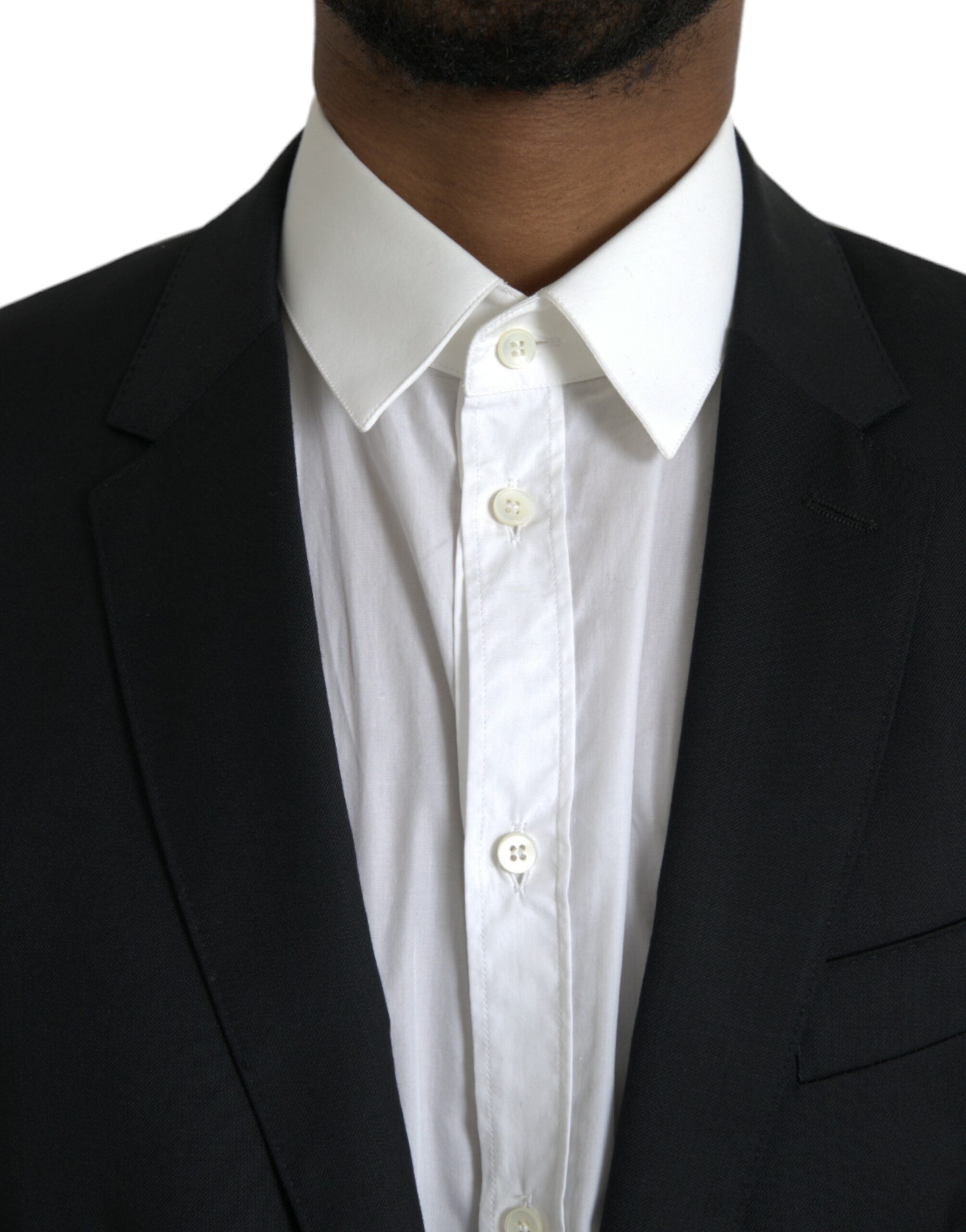 Dolce & Gabbana Black Wool MARTINI Single Breasted Men's Blazer