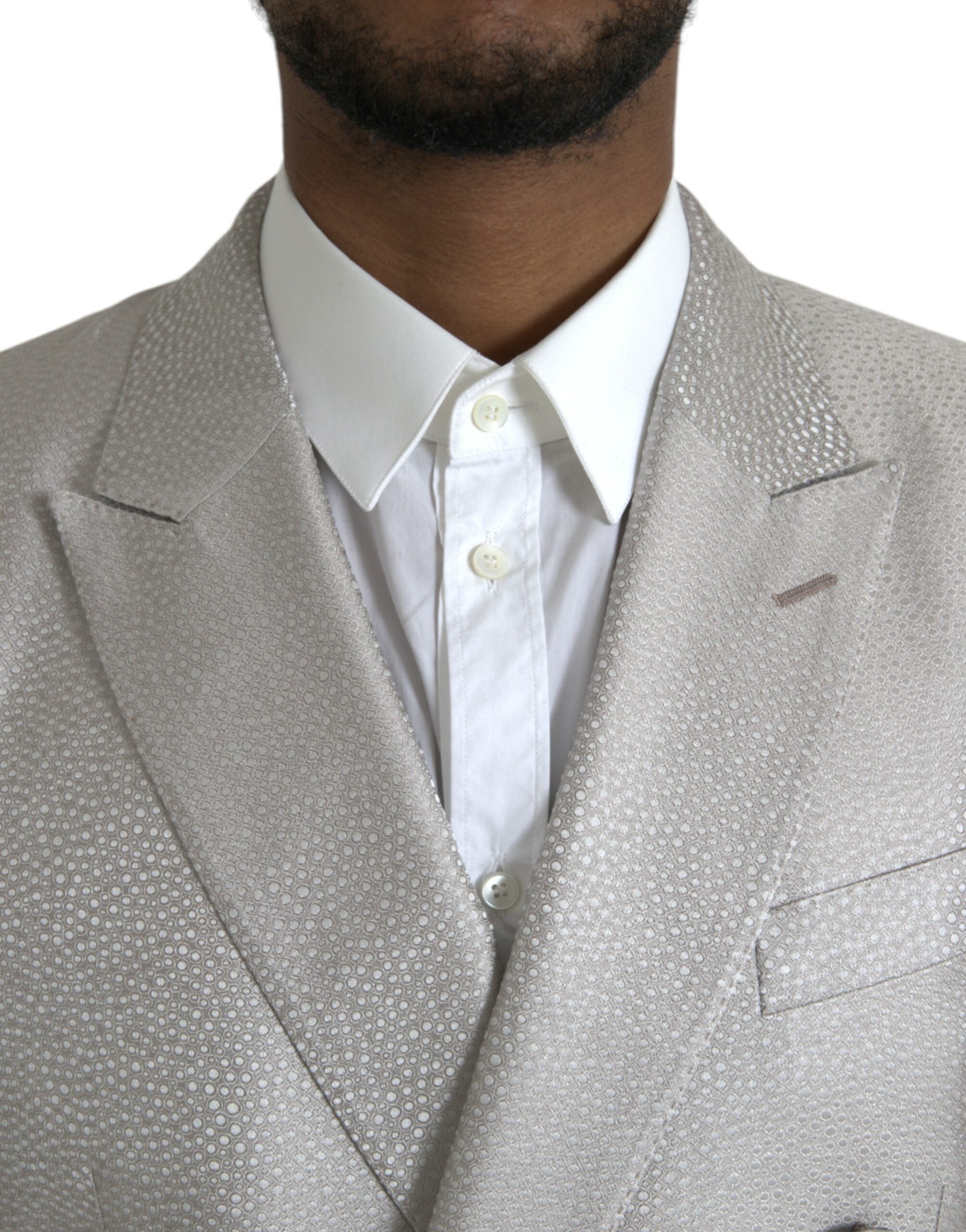 Dolce & Gabbana Off White MARTINI Double Breasted Coat Men's Blazer