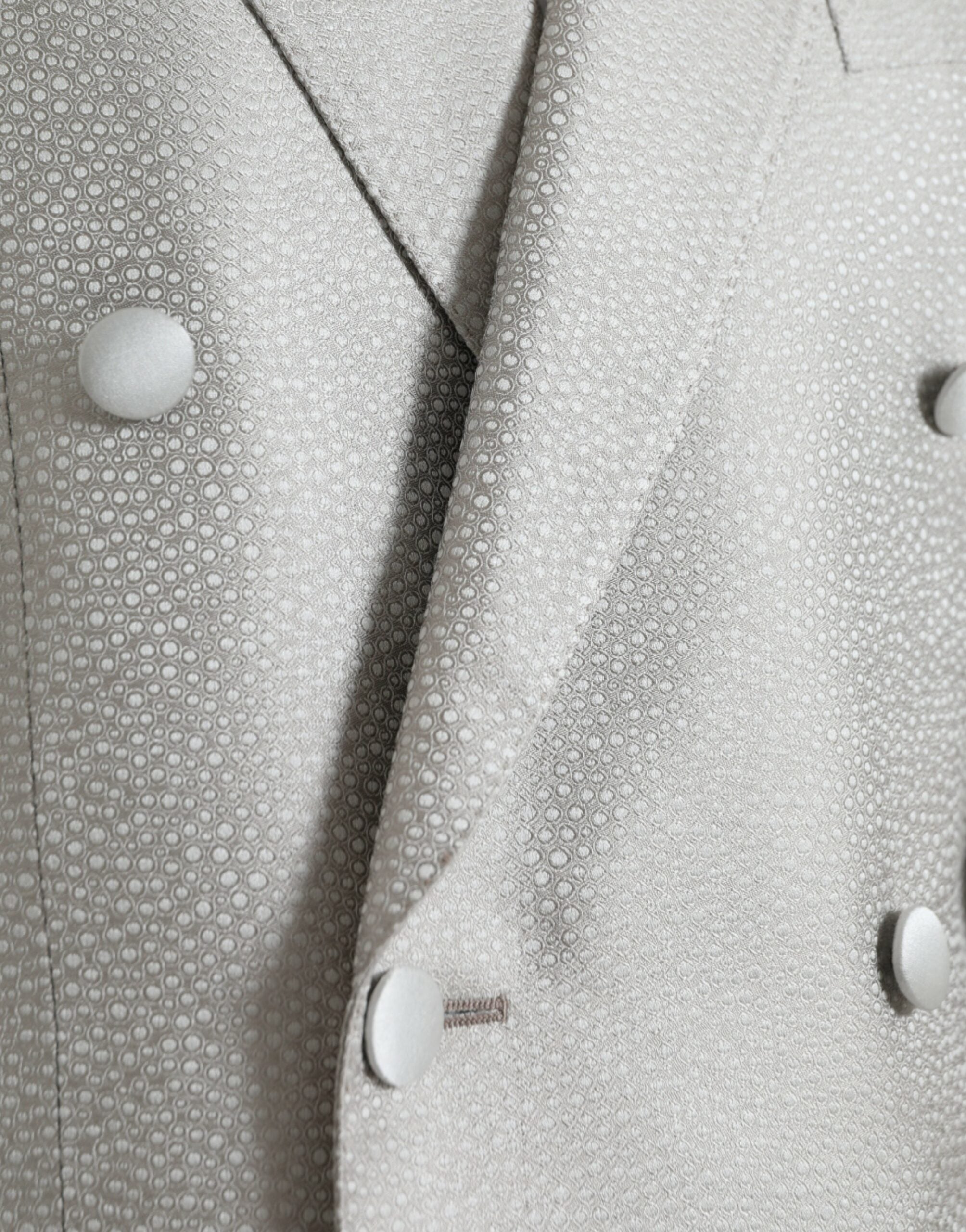 Dolce & Gabbana Off White MARTINI Double Breasted Coat Men's Blazer