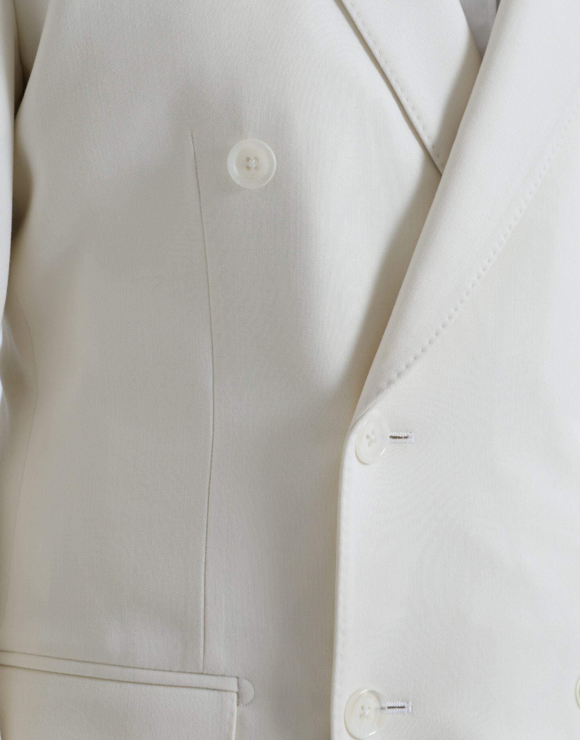 Dolce & Gabbana White Wool MARTINI Double Breasted Men's Blazer