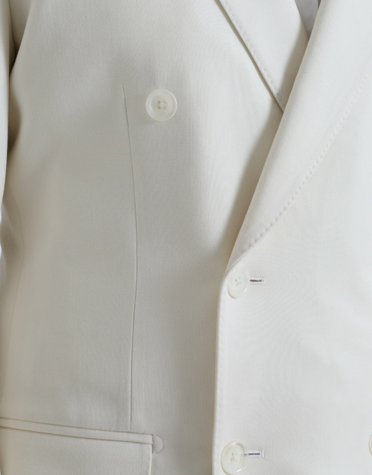 Dolce & Gabbana White Wool MARTINI Double Breasted Men's Blazer