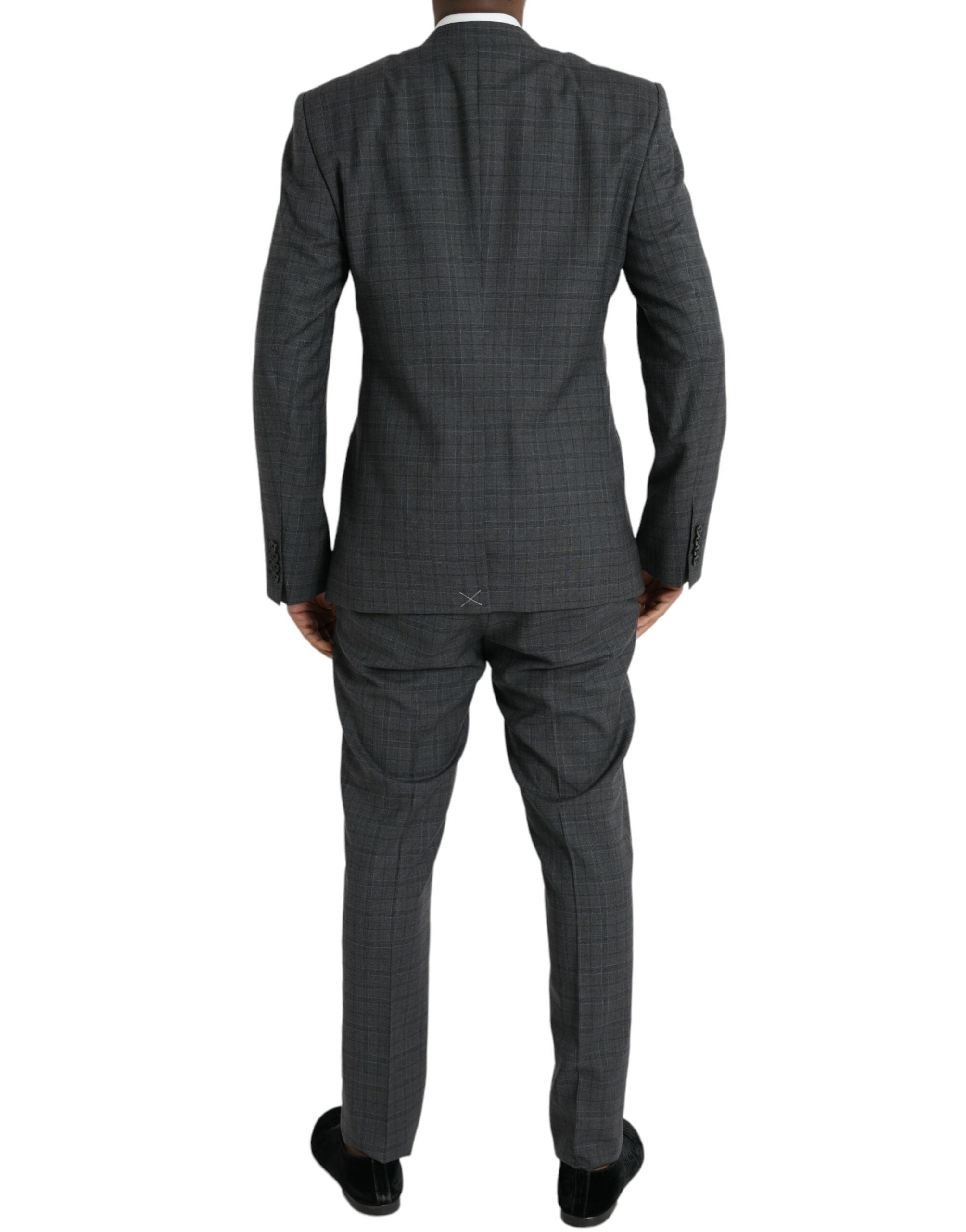 Dolce & Gabbana Gray Plaid Wool MARTINI Formal 2 Piece Men's Suit