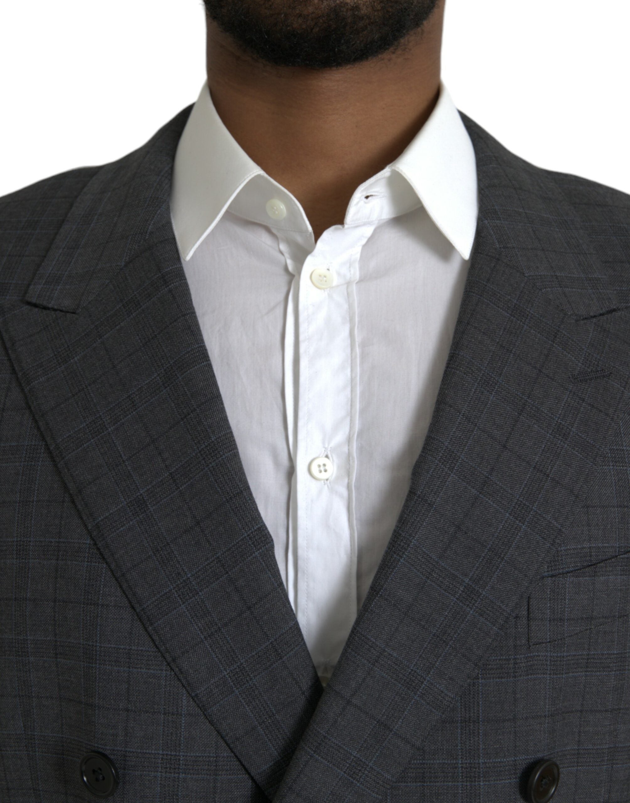 Dolce & Gabbana Gray Plaid Wool MARTINI Formal 2 Piece Men's Suit