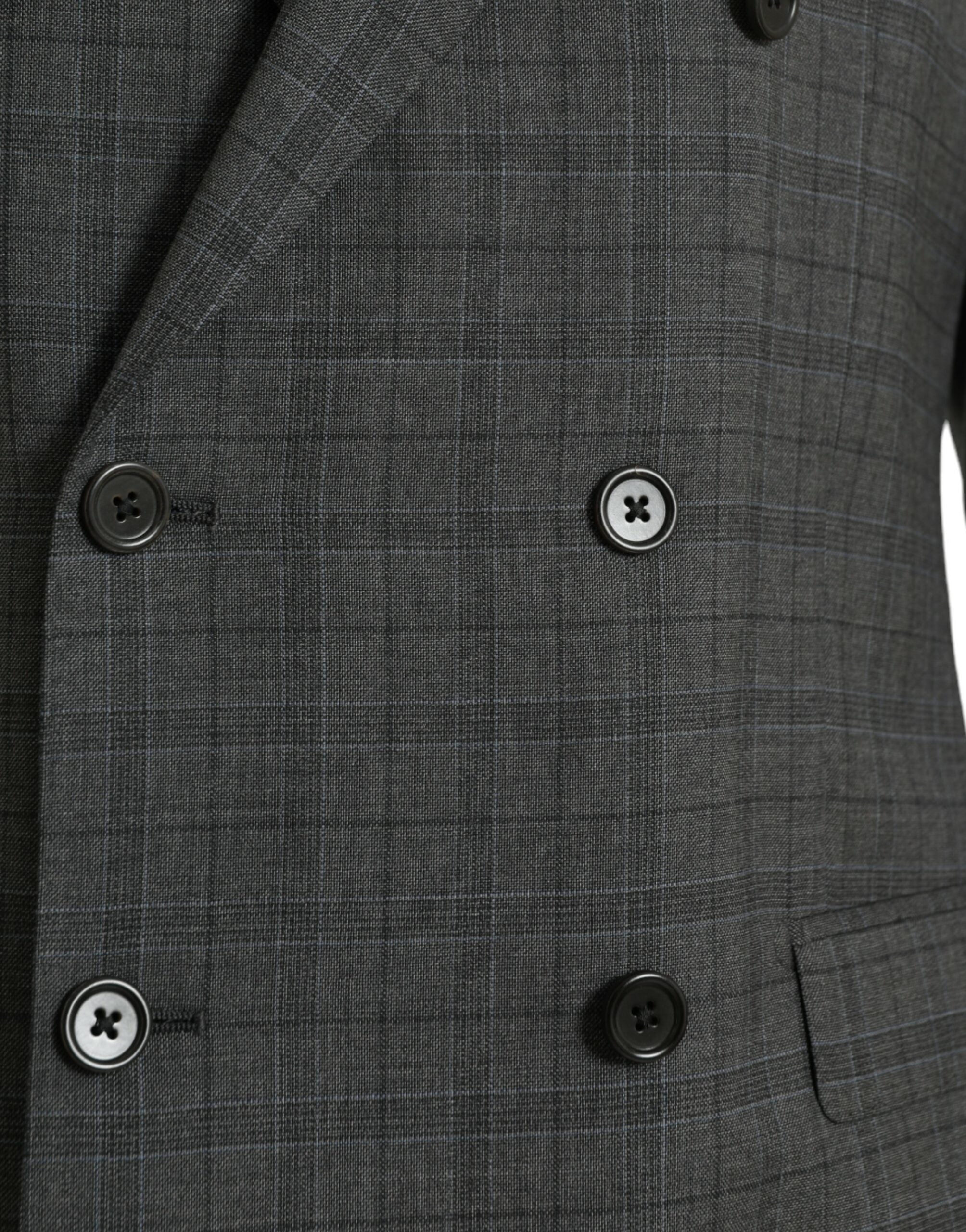 Dolce & Gabbana Gray Plaid Wool MARTINI Formal 2 Piece Men's Suit