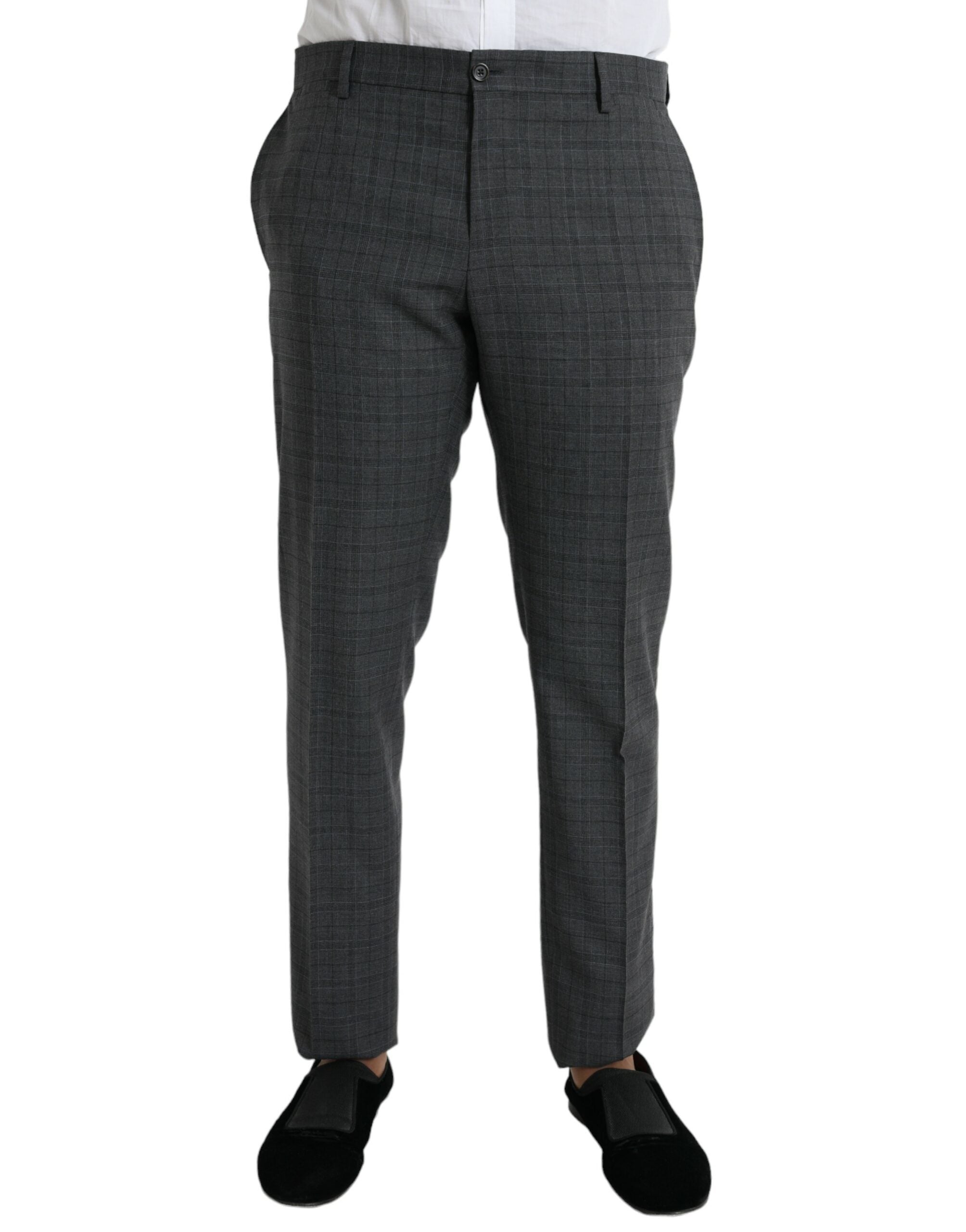Dolce & Gabbana Gray Plaid Wool MARTINI Formal 2 Piece Men's Suit