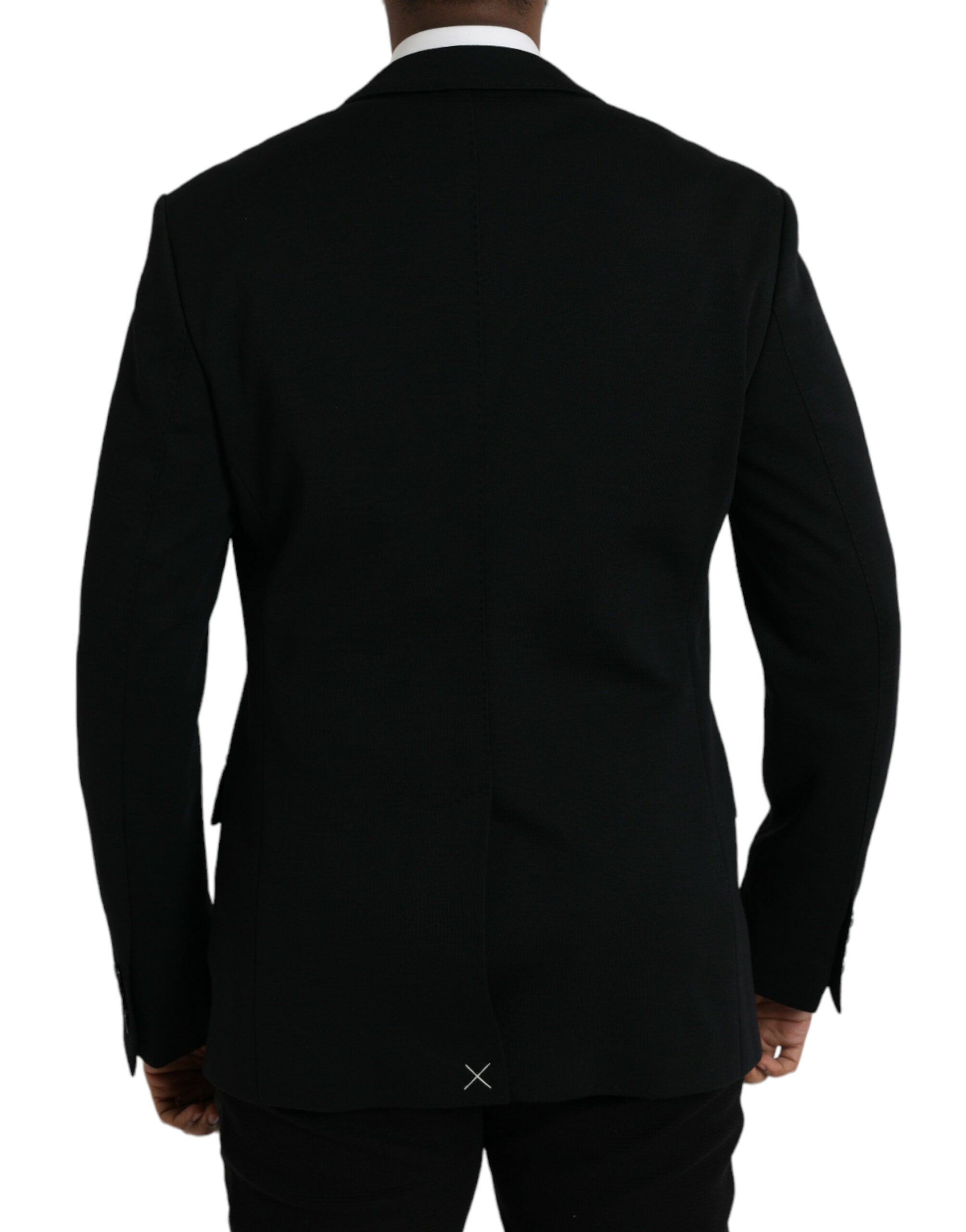 Dolce & Gabbana Black Wool Single Breasted Coat Men's Blazer