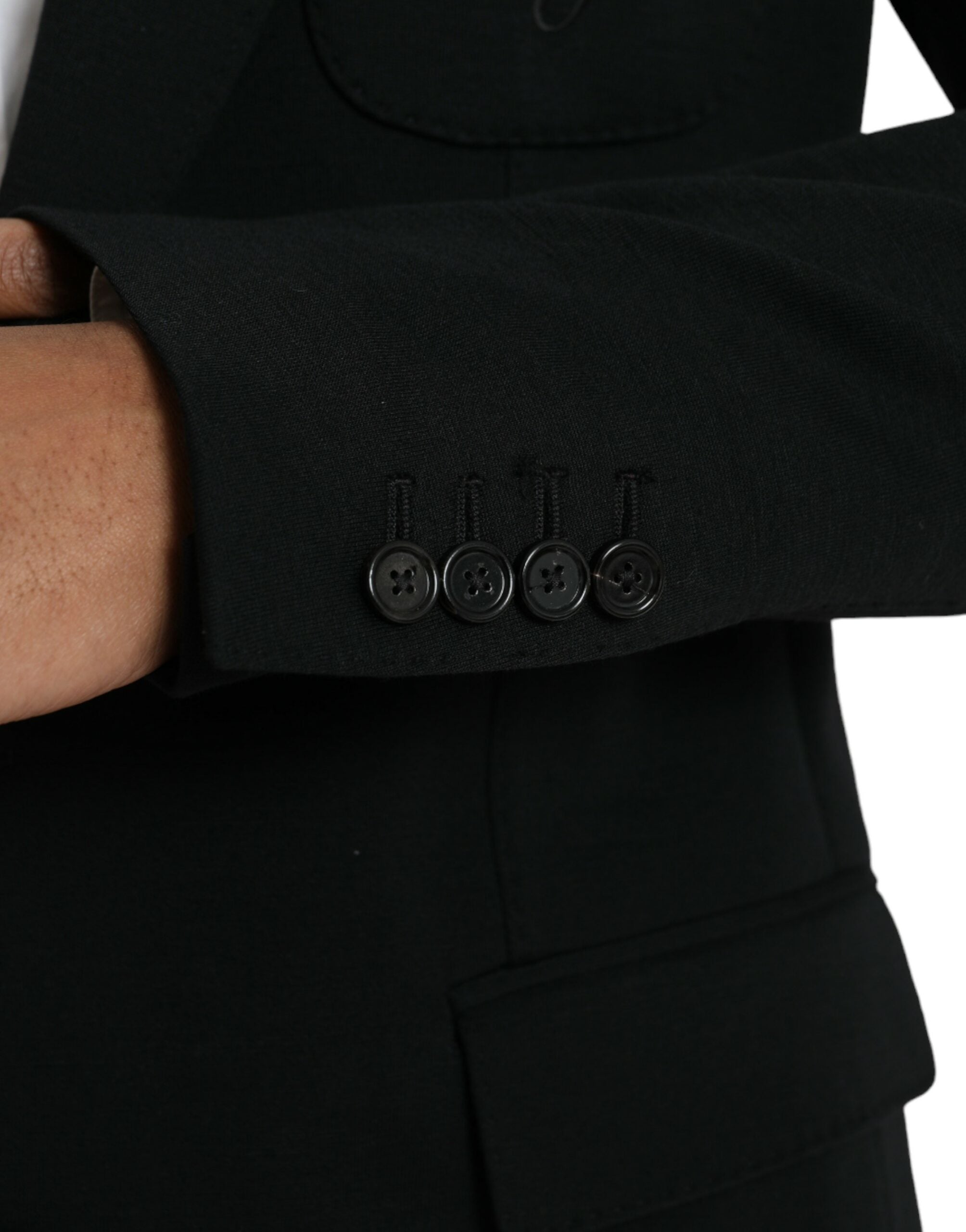 Dolce & Gabbana Black Wool Single Breasted Coat Men's Blazer