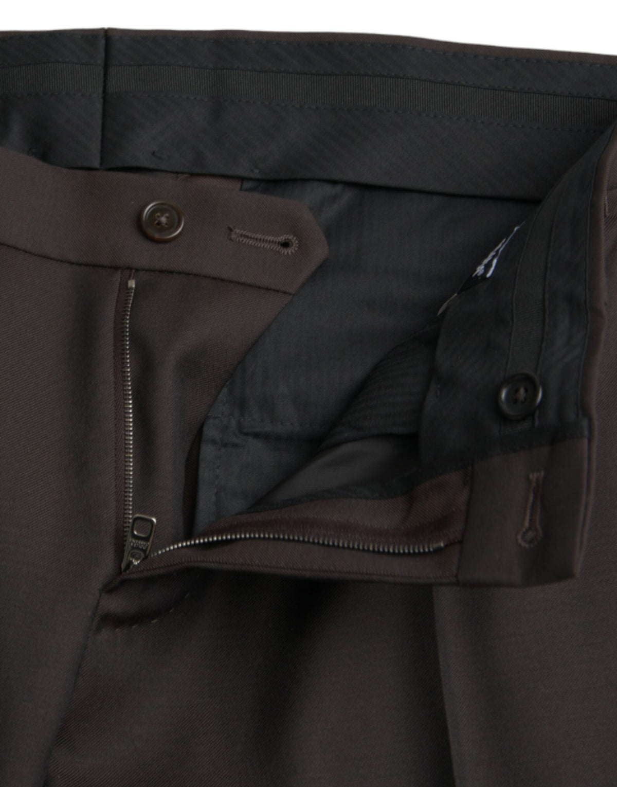 Dolce & Gabbana Dark Brown Wool Slim Fit Formal Men's Pants
