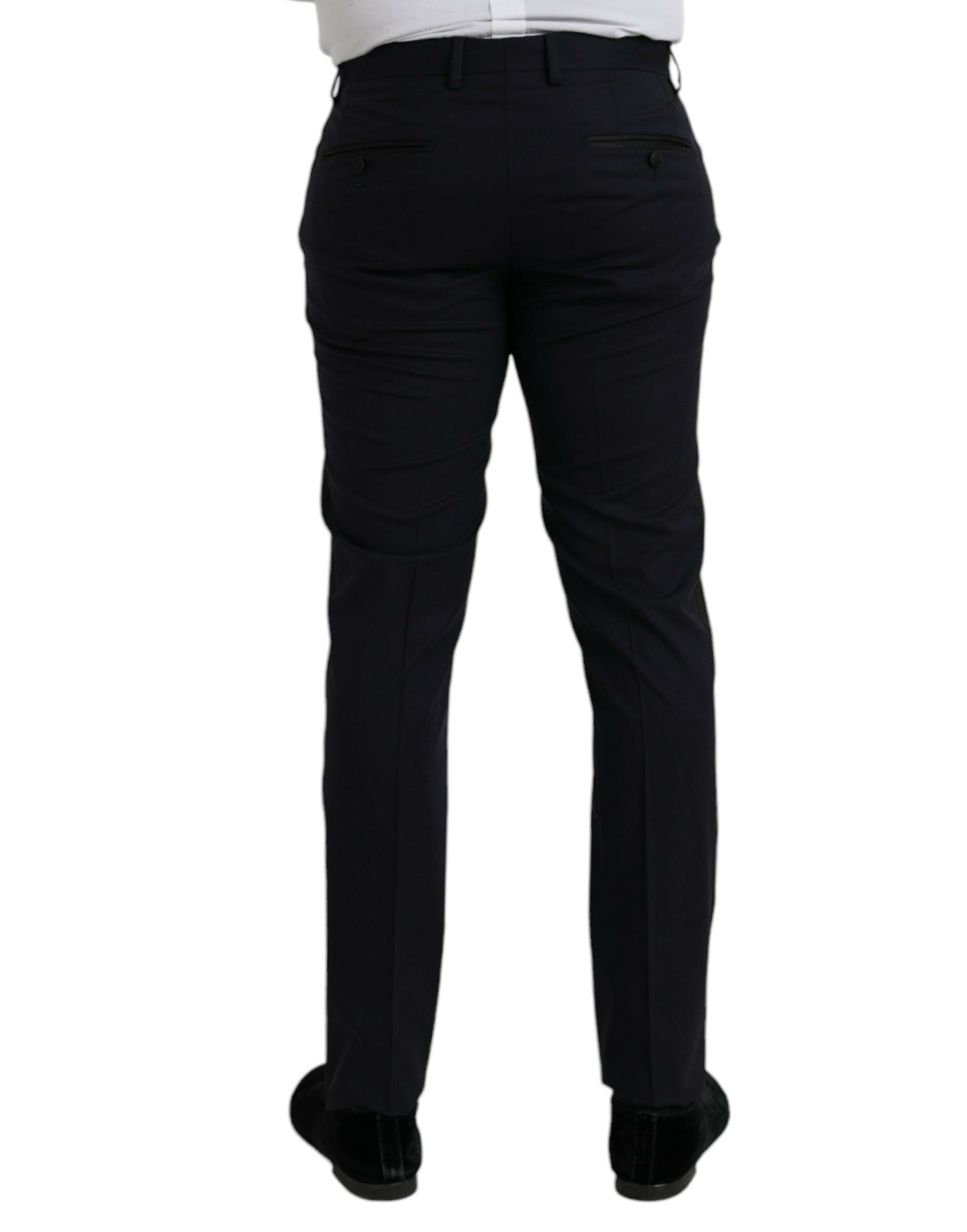 Dolce & Gabbana Dark Blue Wool Slim Fit Formal Men's Pants