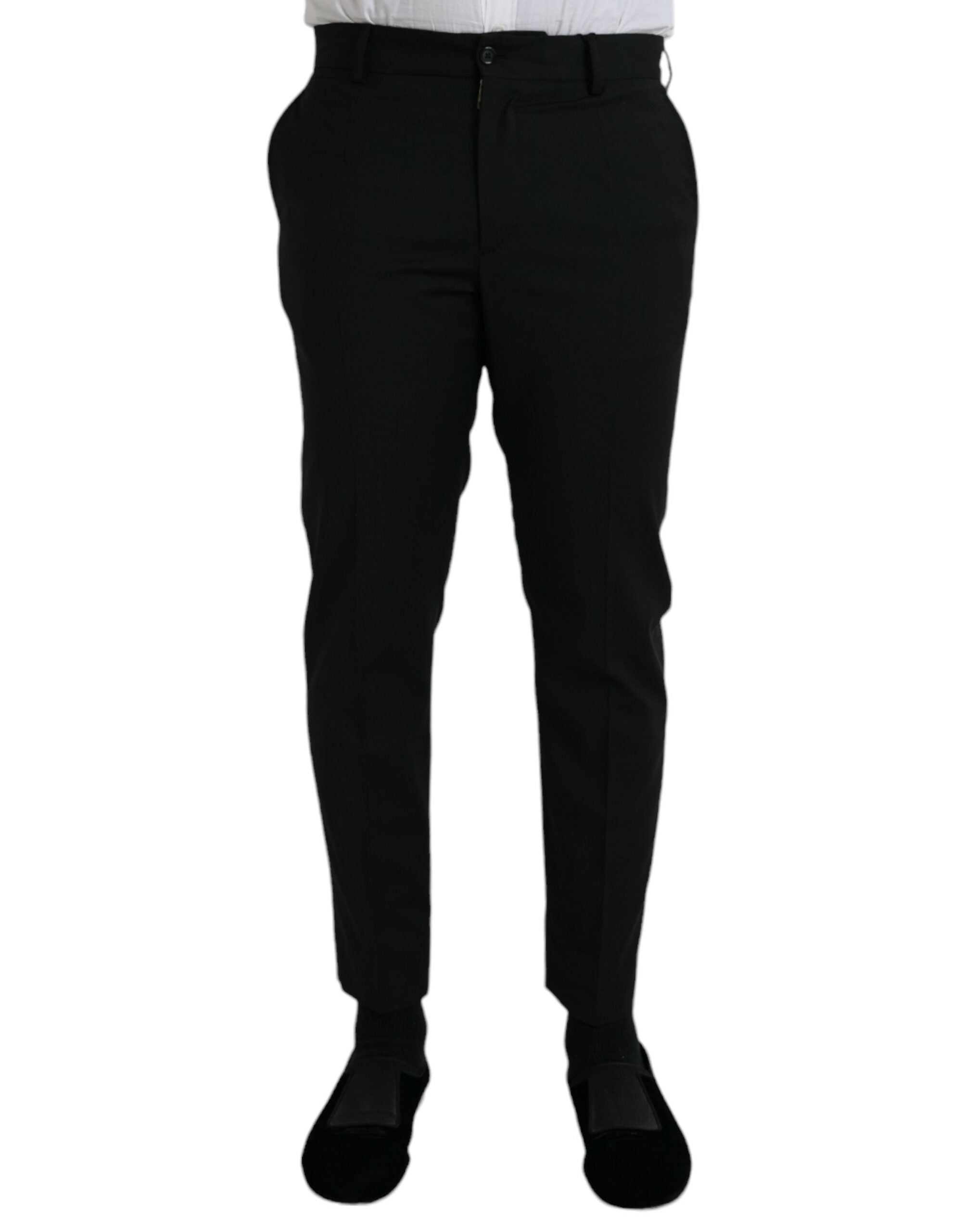 Dolce & Gabbana Black Wool SlimFit Dress Formal Men's Pants