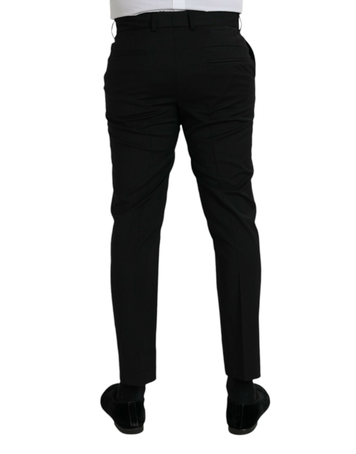 Dolce & Gabbana Black Wool SlimFit Dress Formal Men's Pants
