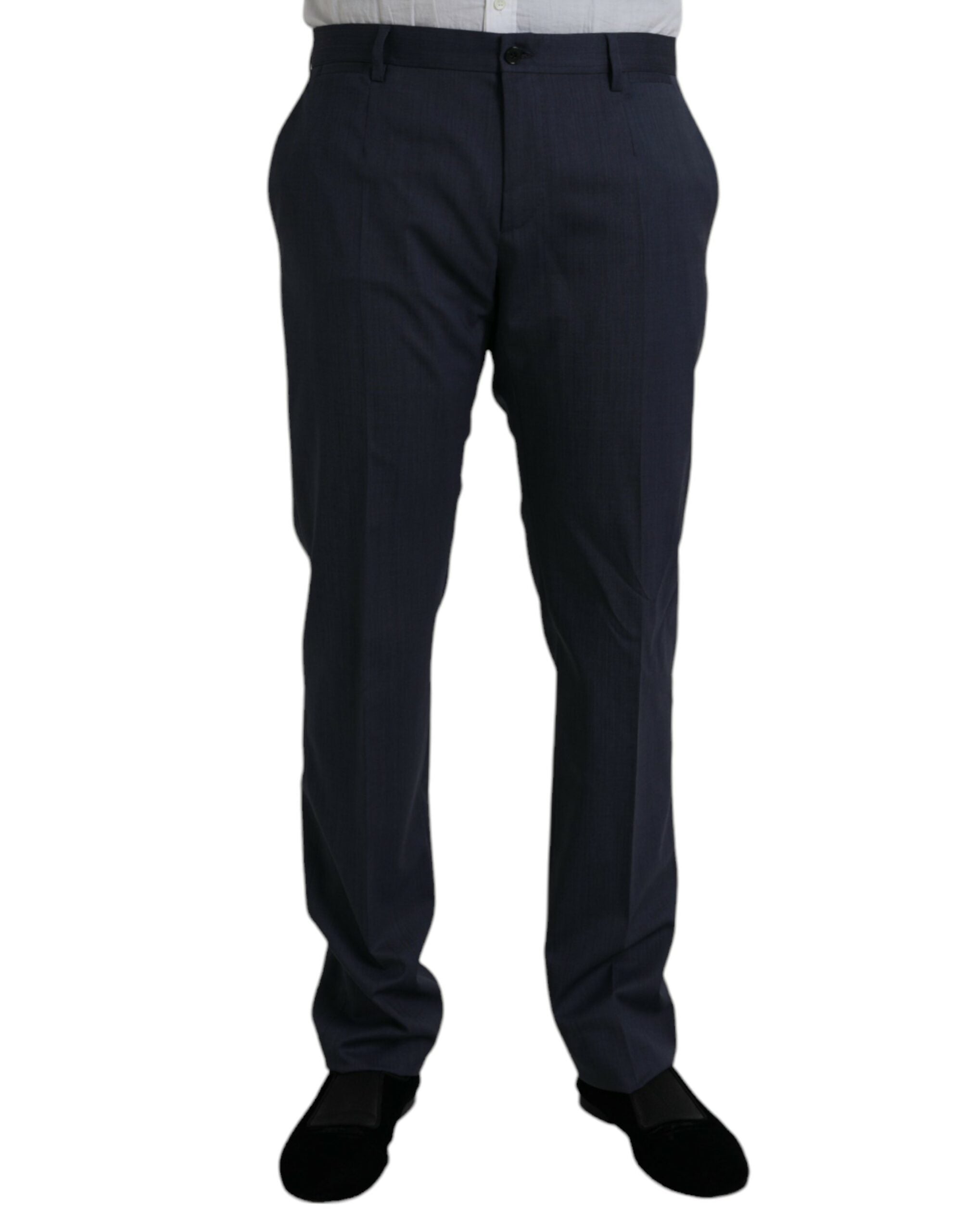 Dolce & Gabbana Blue Wool Slim Fit Dress Formal Men's Pants