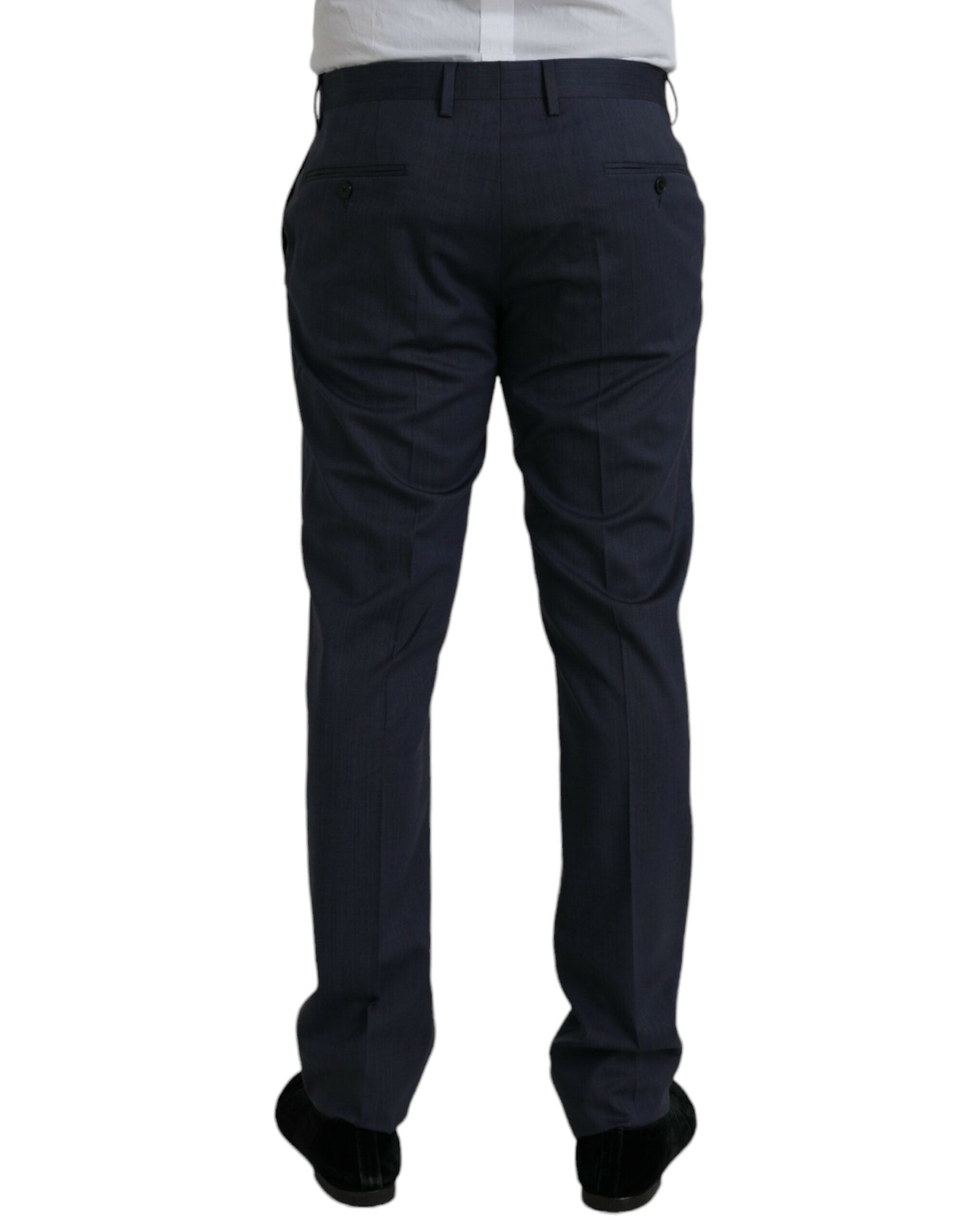 Dolce & Gabbana Blue Wool Slim Fit Dress Formal Men's Pants