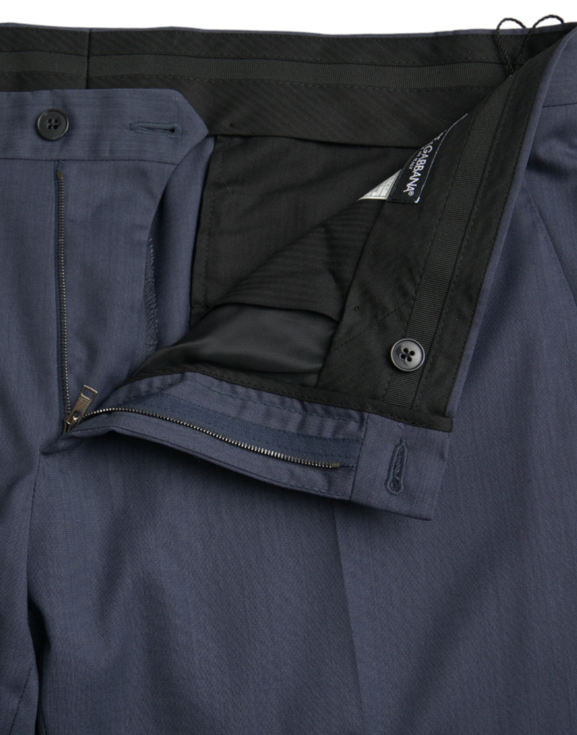 Dolce & Gabbana Blue Wool Slim Fit Dress Formal Men's Pants