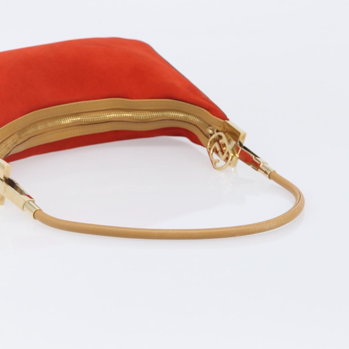 Gucci Vintage Zip Hobo Leather & Suede Red Suede Shoulder Bag Bag (Pre-Owned)